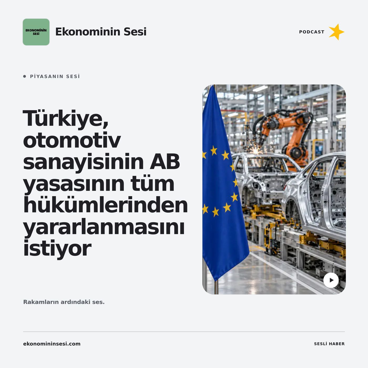 Türkiye, otomotiv sanayisinin AB yasasının tüm hükümlerinden yararlanmasını istiyor