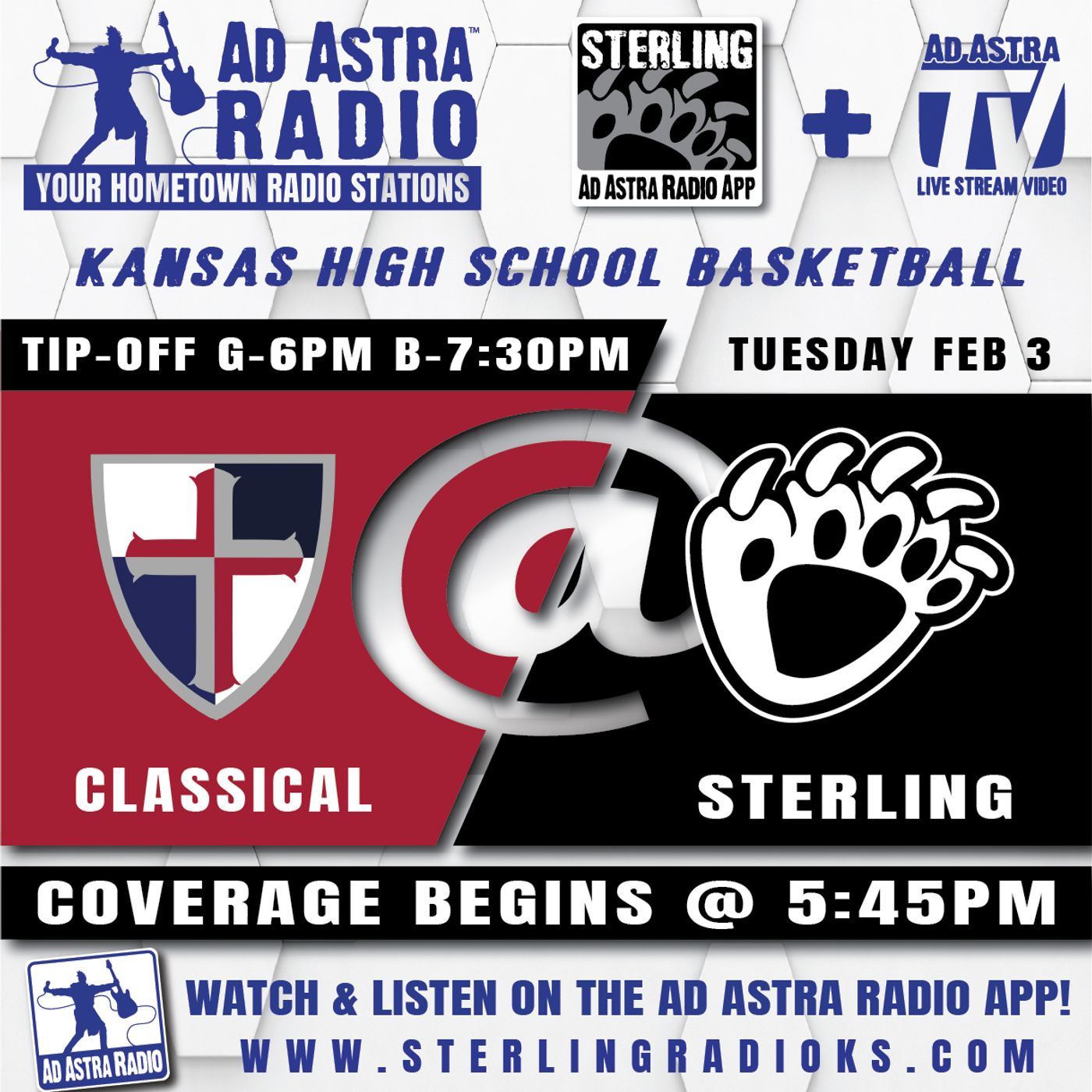 Wichita-Classical Saints at Sterling Blackbears Boys High School Basketball (February 3, 2026) episode artwork