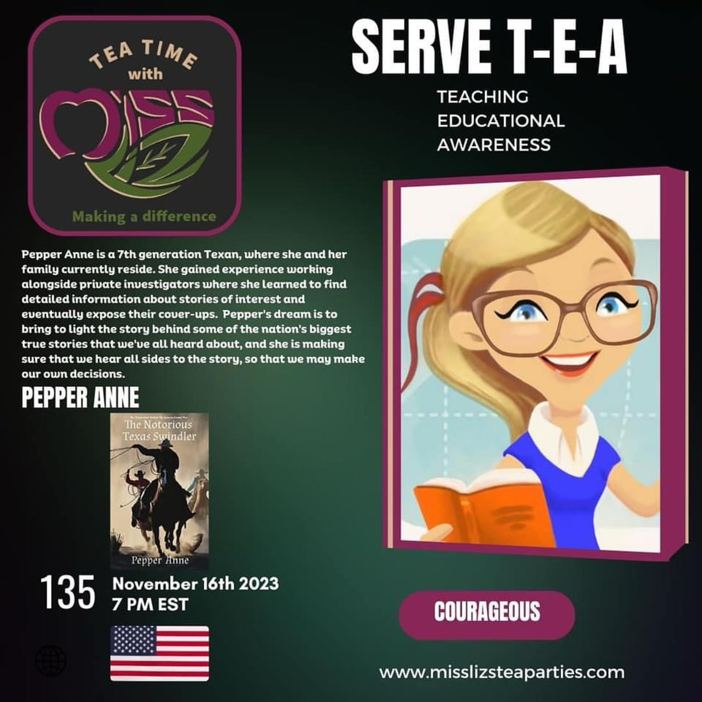 Teatime with Miss Liz T-E-A Open Discussion with Pepper Anne episode artwork