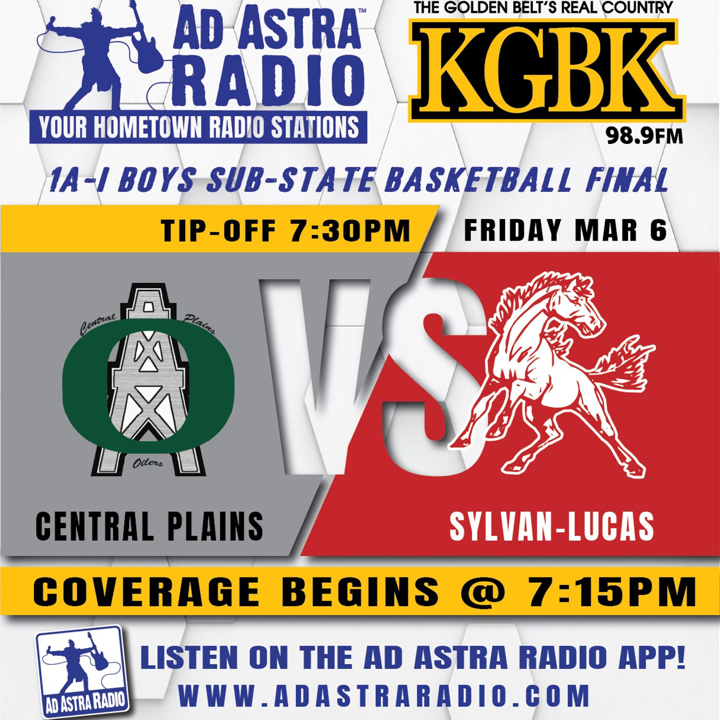 Central Plains Oilers vs Sylvan-Lucas Mustangs Boys High School Basketball (1A-I Substate Final-March 6, 2026) episode artwork