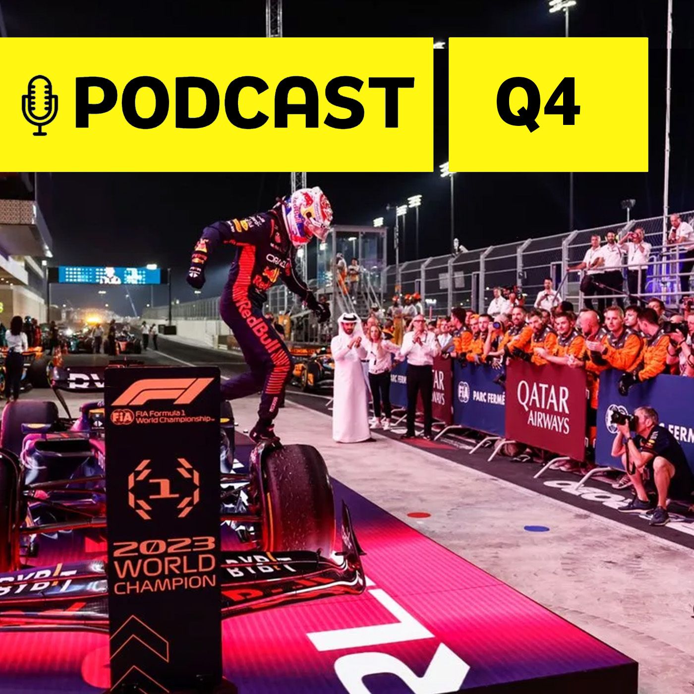 Podcast Q4 - PIASTRI VENCE SPRINT INSANA E VERSTAPPEN É TRICAMPEÃO! Fefo Barrichello e Lipe Paíga debatem episode artwork