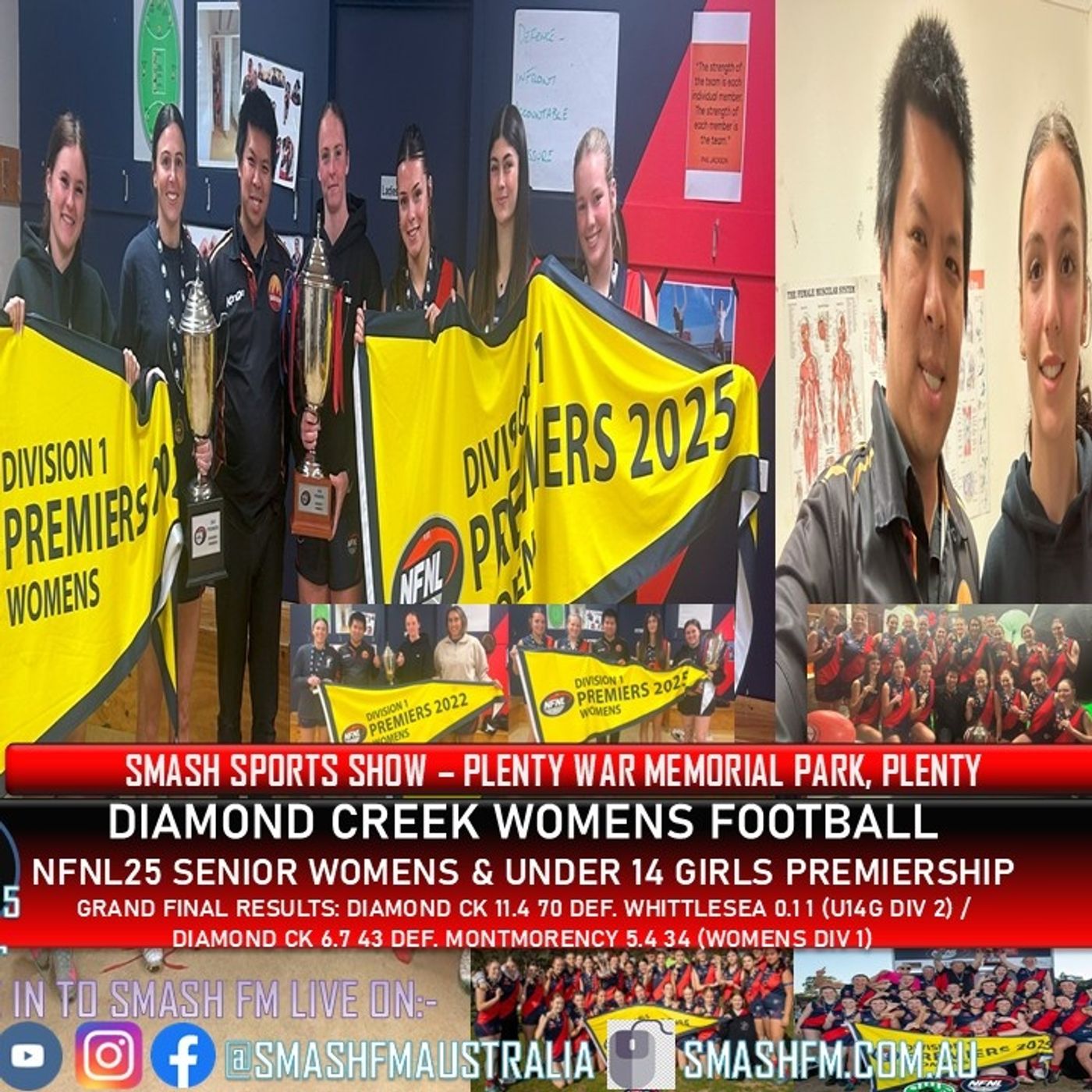 SSS15THYR: Diamond Creek WFC NFNL25 Under 14 Girls & Womens Division 1 Premiership Interviews 090925