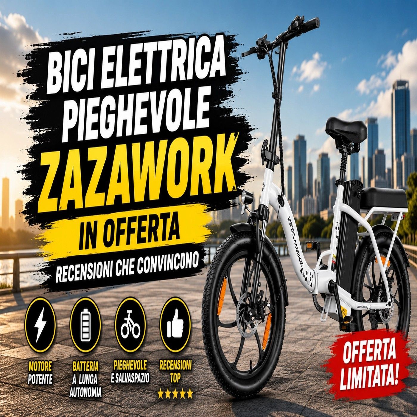Bici elettrica pieghevole ZAZAWORK, le recensioni che convincono episode artwork