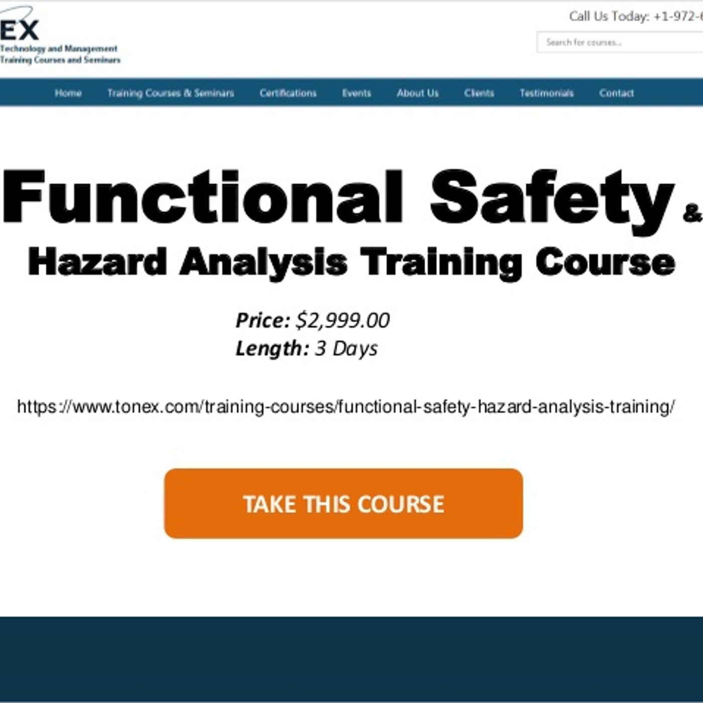 Functional Safety and Hazard Analysis Training