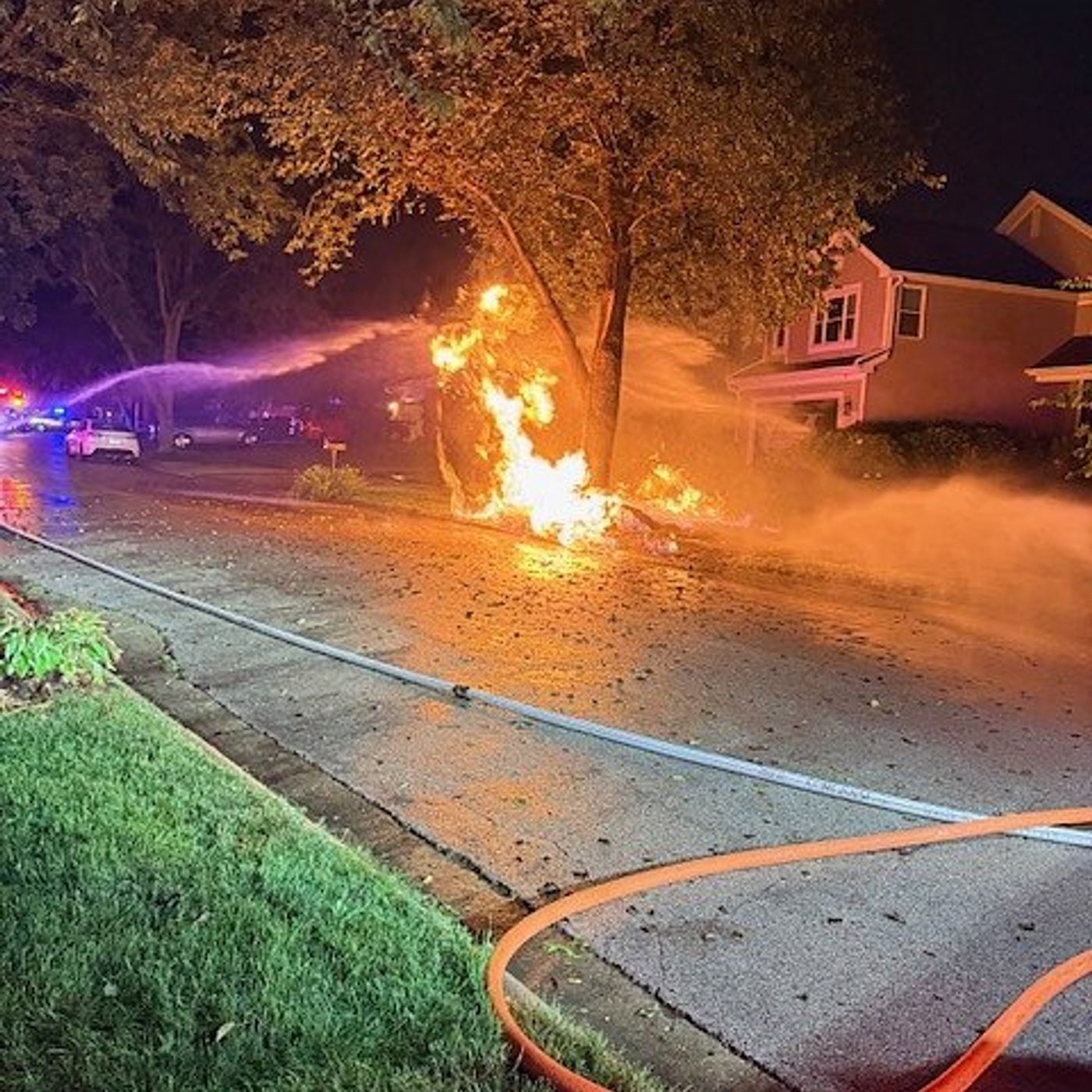 Lightning strike sets tree ablaze and ruptures natural gas line in Bartlett episode artwork