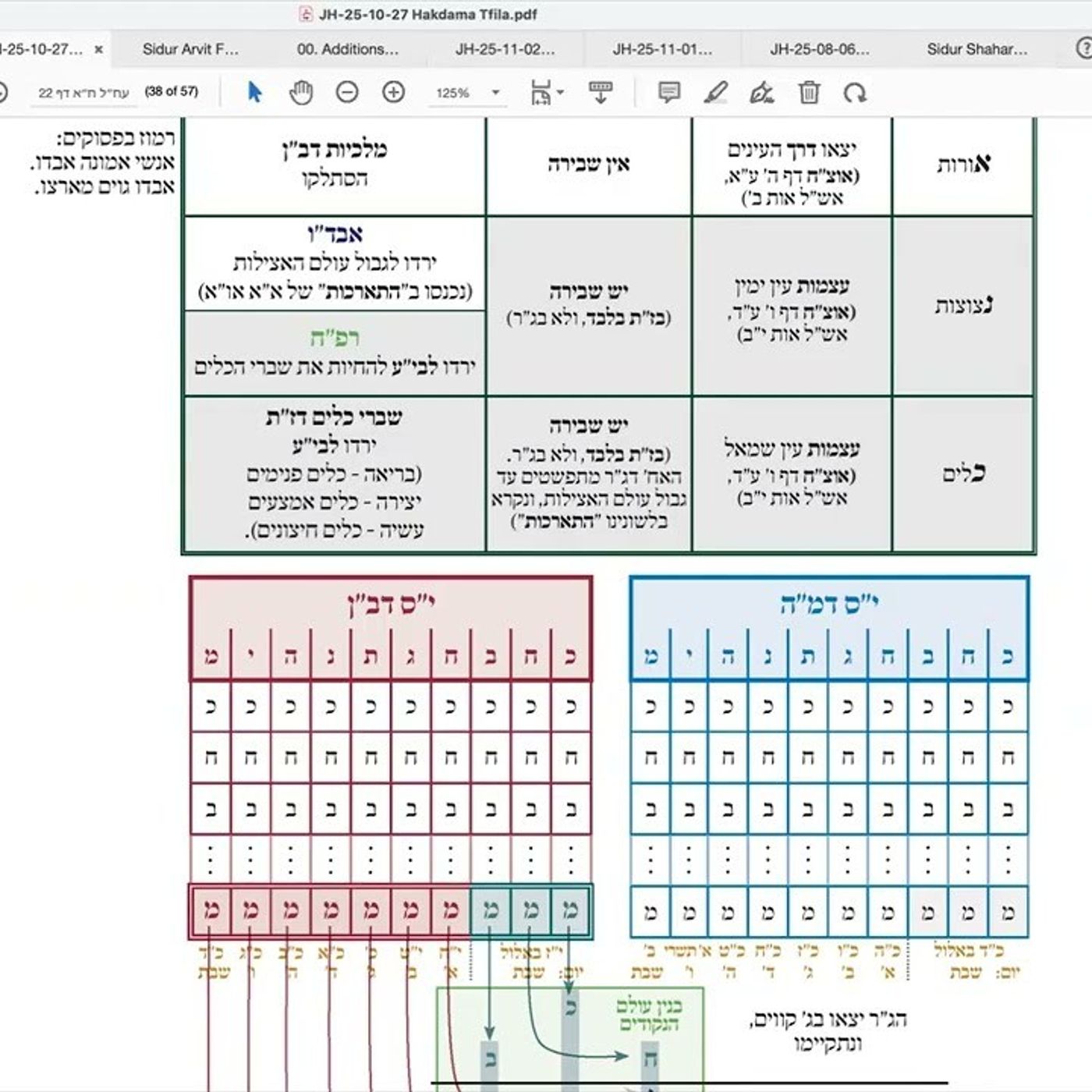 הרב יואל חקון - תפילה תשפ״ה - שיעור 029 - המשך הקדמות לכוונות - מקרה המלכים, טבלת ענ״ה. episode artwork