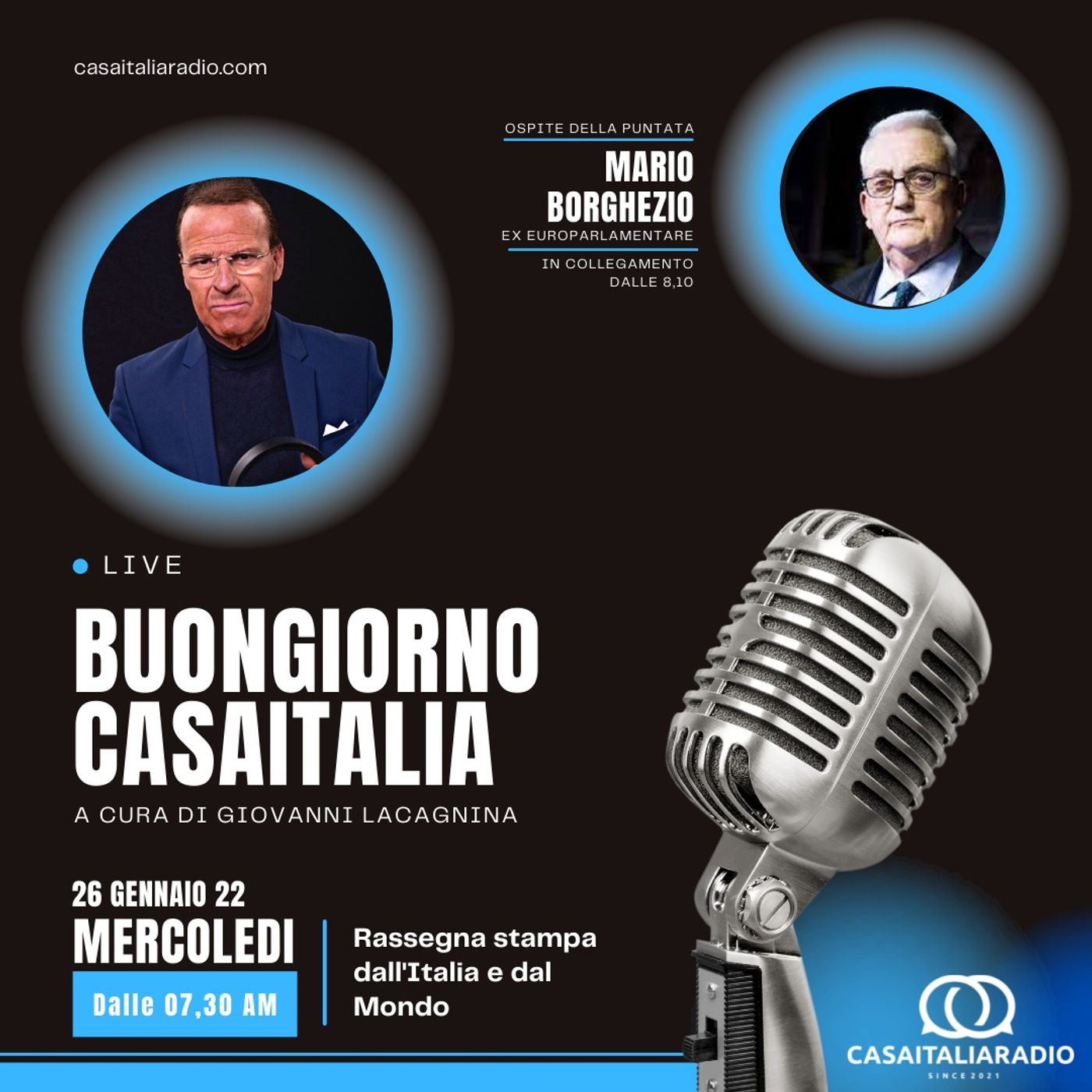 Intervista con Mario Borghezio ex europarlamentare - BUONGIORNO CASA ITALIA RADIO (26.01.2022) episode artwork