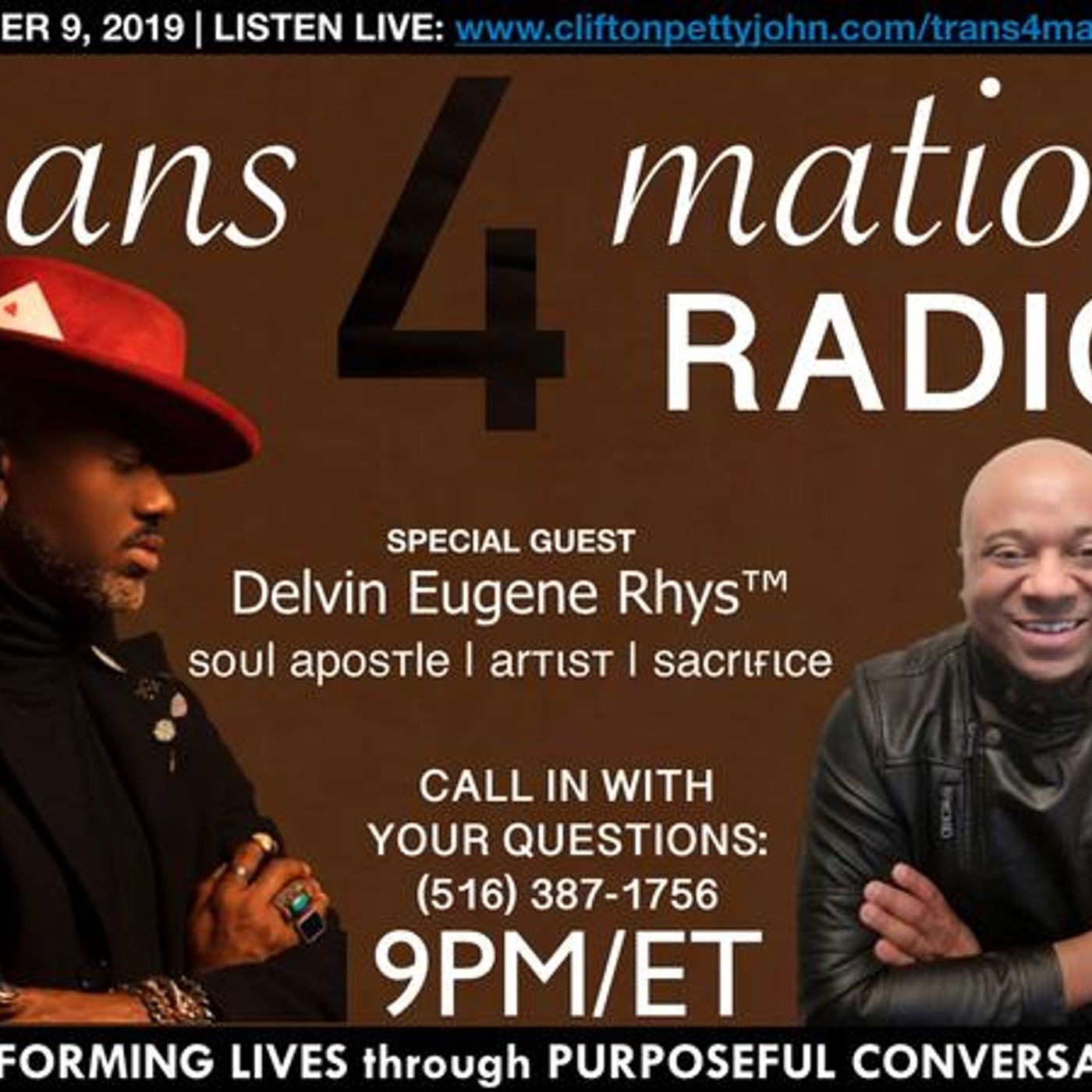 S1 E19: Delvin Eugene Joins Clifton Pettyjohn on TRANSFORMATION RADIO 2.0 episode artwork