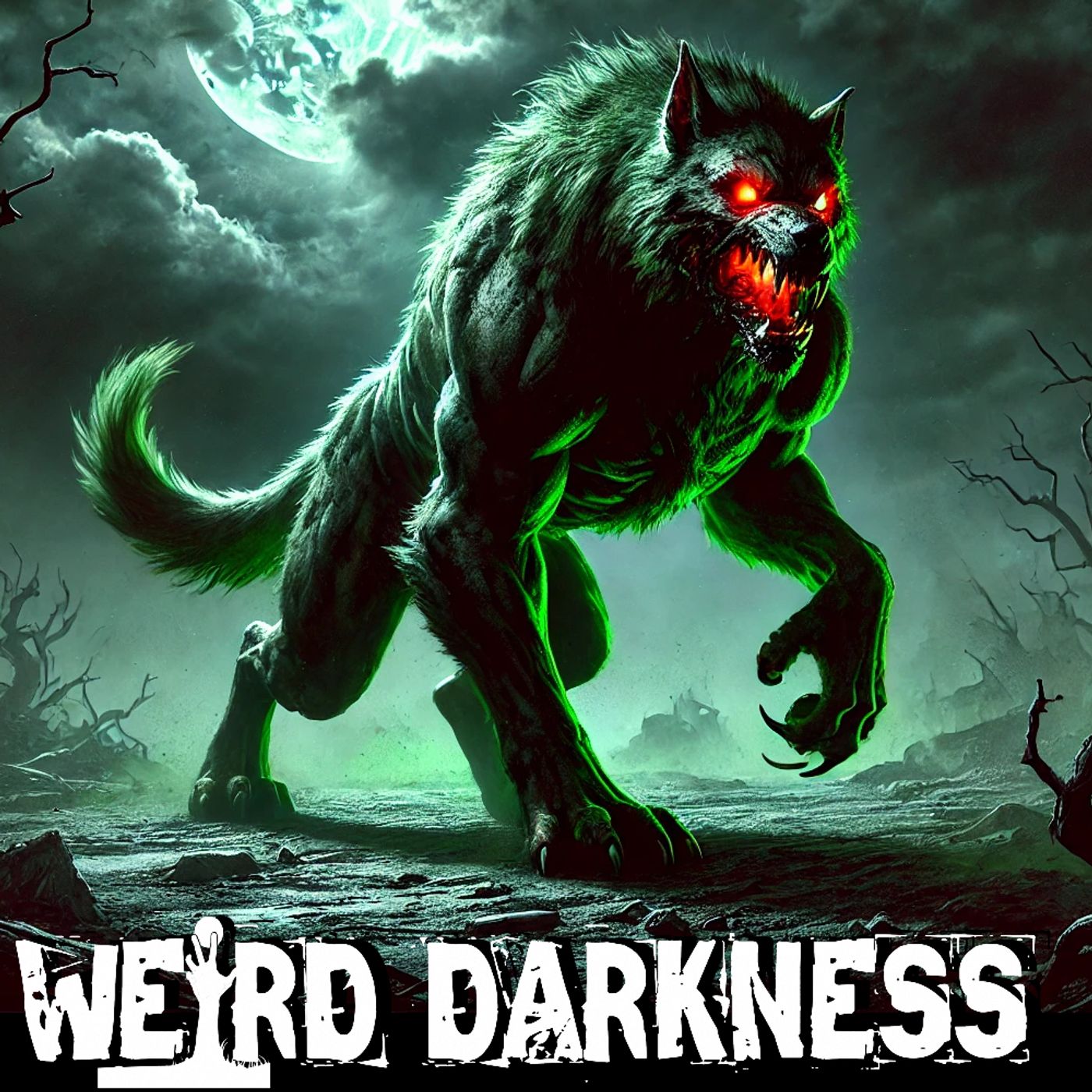 cover of episode “PHANTOM DOGS, SEA MONSTERS, AND BABY WEREWOLVES” and More Terrifying True Horrors! #WeirdDarkness