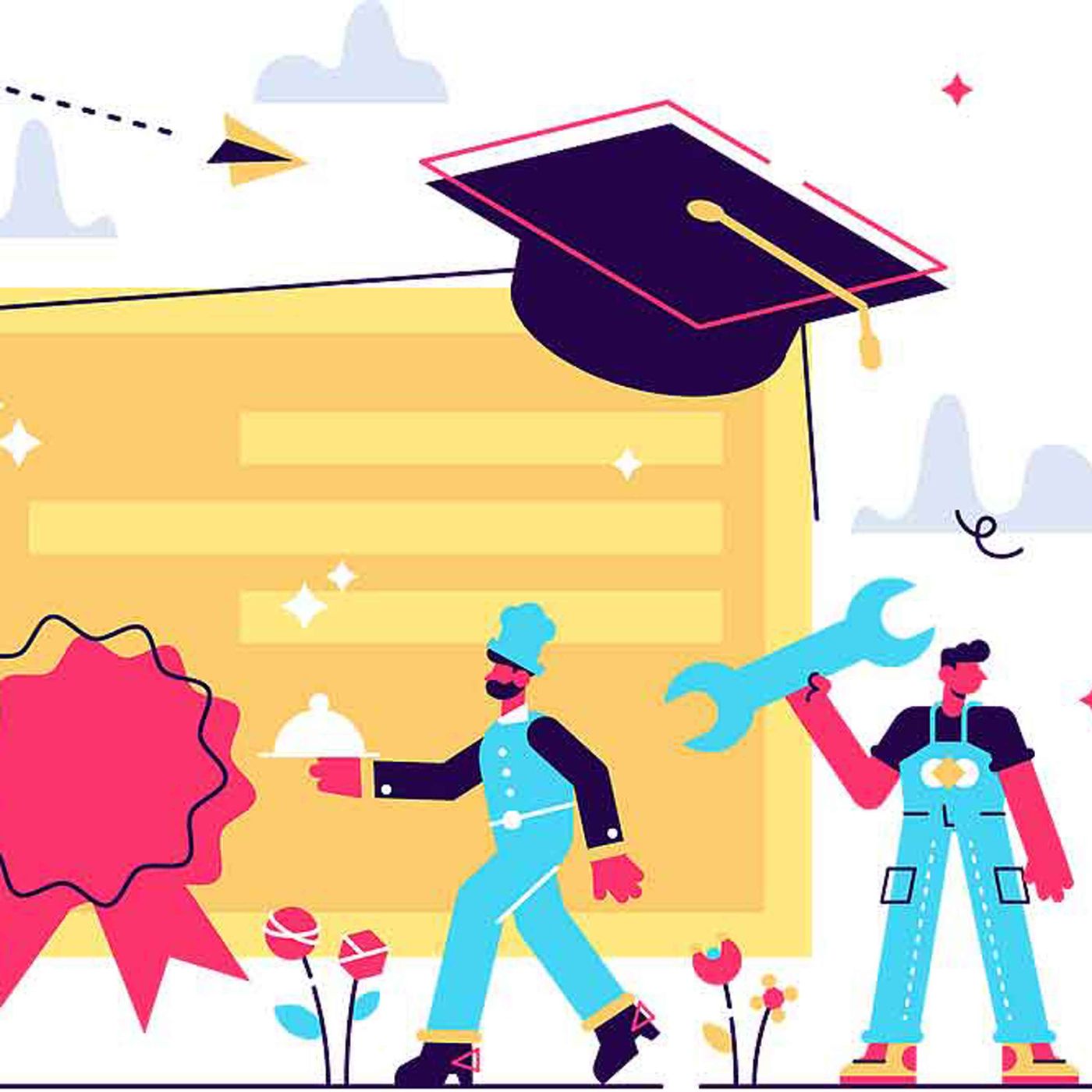 Trade school trend! College grads enroll.