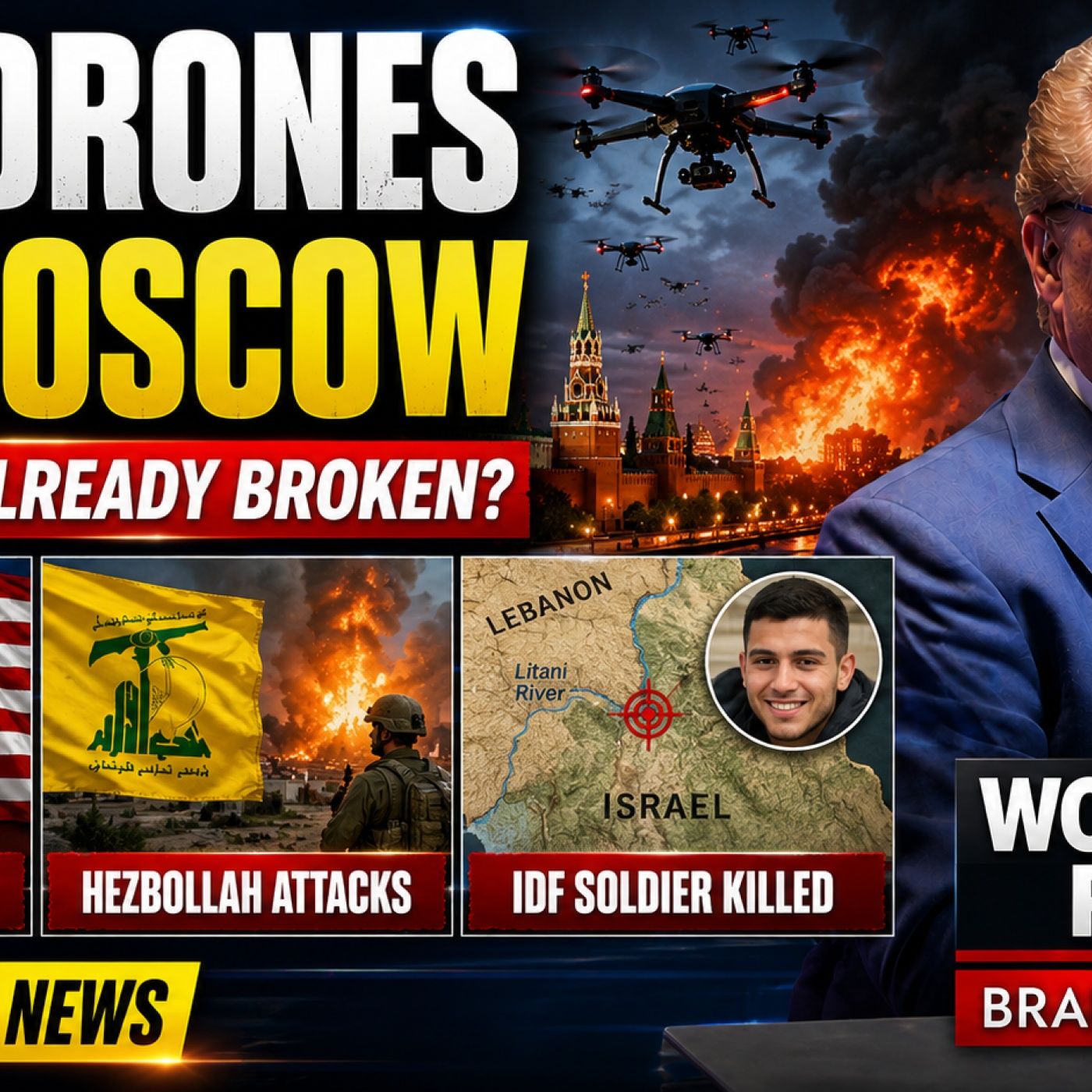 555 Drones Hit Moscow While Hezbollah Breaks New Ceasefire | WVR #1083