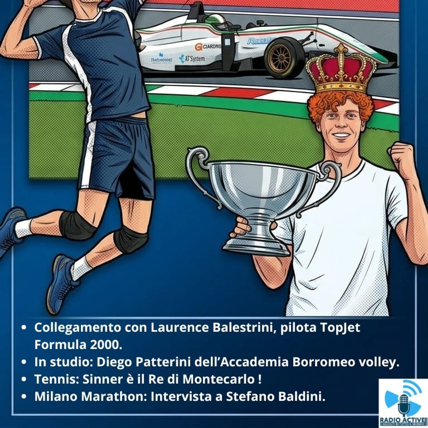 Puntata del 16 aprile - Laurence Balestrini pilota - Accademia Borromeo Volley - Sinner episode artwork