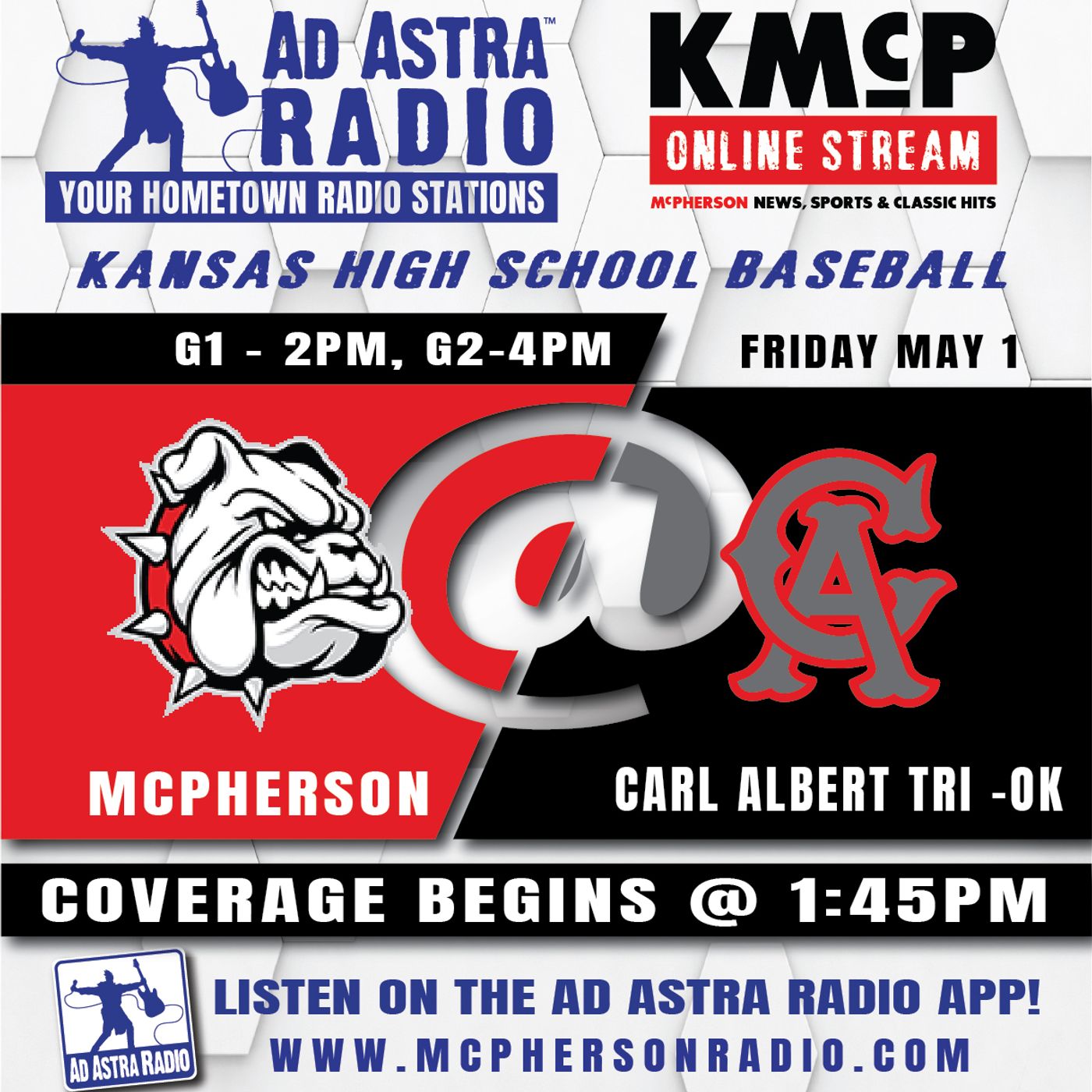 McPherson Bullpups vs Carl Albert Titans High School Baseball (Game 1 McPherson Triangular-May 1, 2026) episode artwork