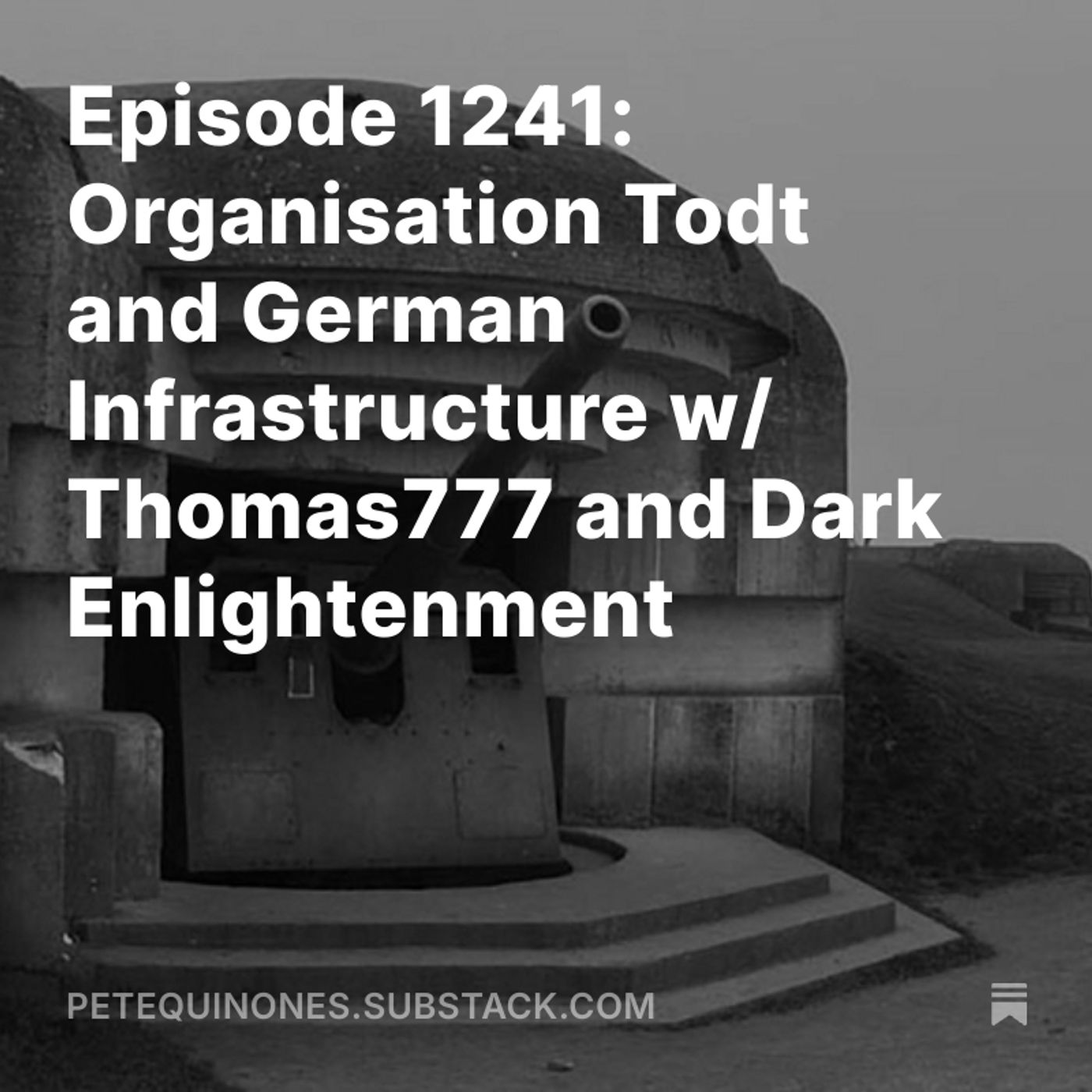 Episode 1241: Organisation Todt and German Infrastructure w/ Thomas777 and Dark Enlightenment