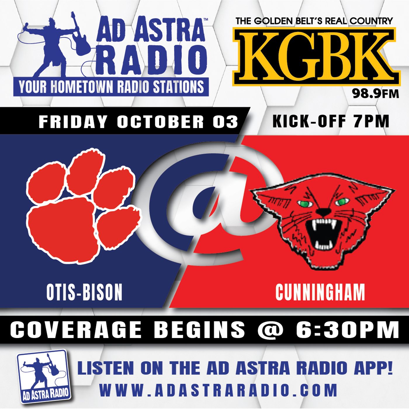 Otis-Bison Cougars at Cunningham Wildcats Football (October 3, 2025) episode artwork