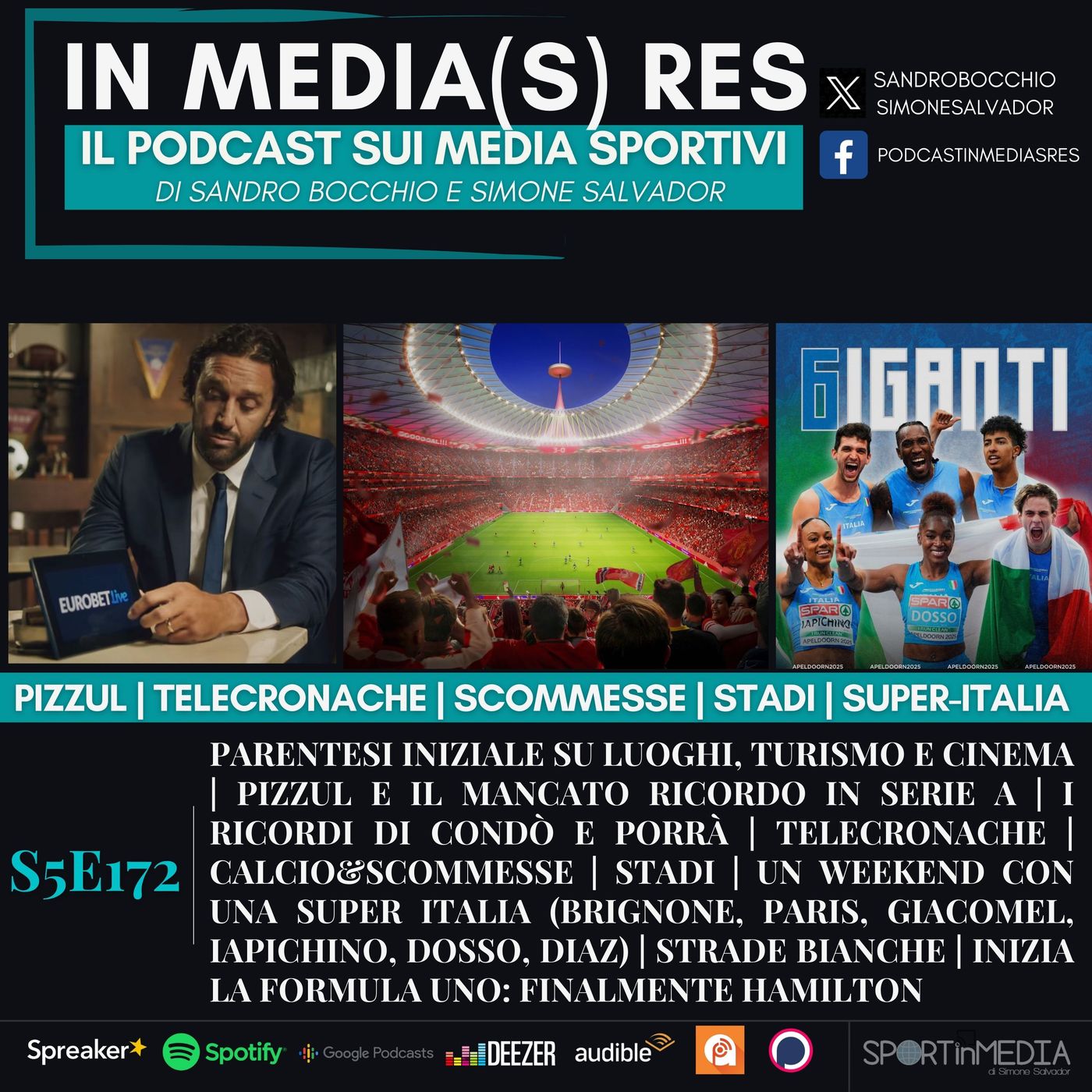 S5E172 | Raduno, Niente ricordo di Pizzul, Condò e Porrà, Telecronache, Calcio&Scommesse, Stadi, Gasp-Nebuloni, Super-Italia, Formula Uno episode artwork