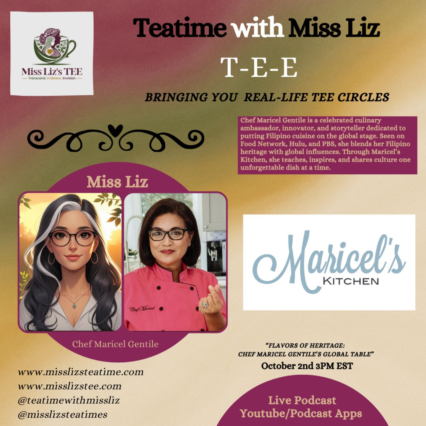 Miss Liz Serves Chef Maricel Gentile Journey of Flavour and Culture episode artwork