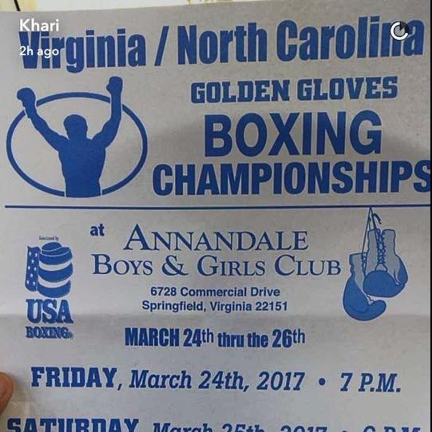 Live Boxing From ABC Sports Complex, Springfield, VA -- The 2017 Virginia/North Carolina Golden Gloves episode artwork