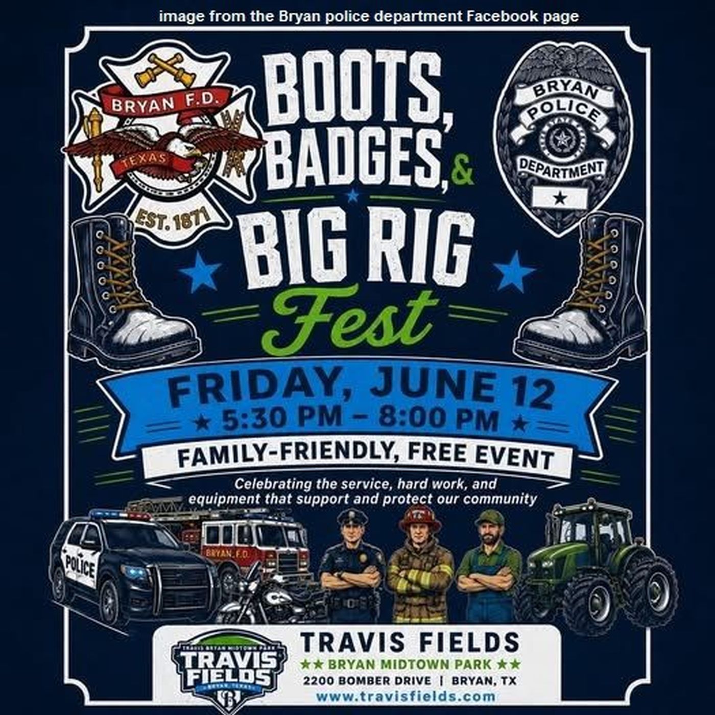 Preview of the city of Bryan's "Boots, Badges & Big Rig Fest" episode artwork