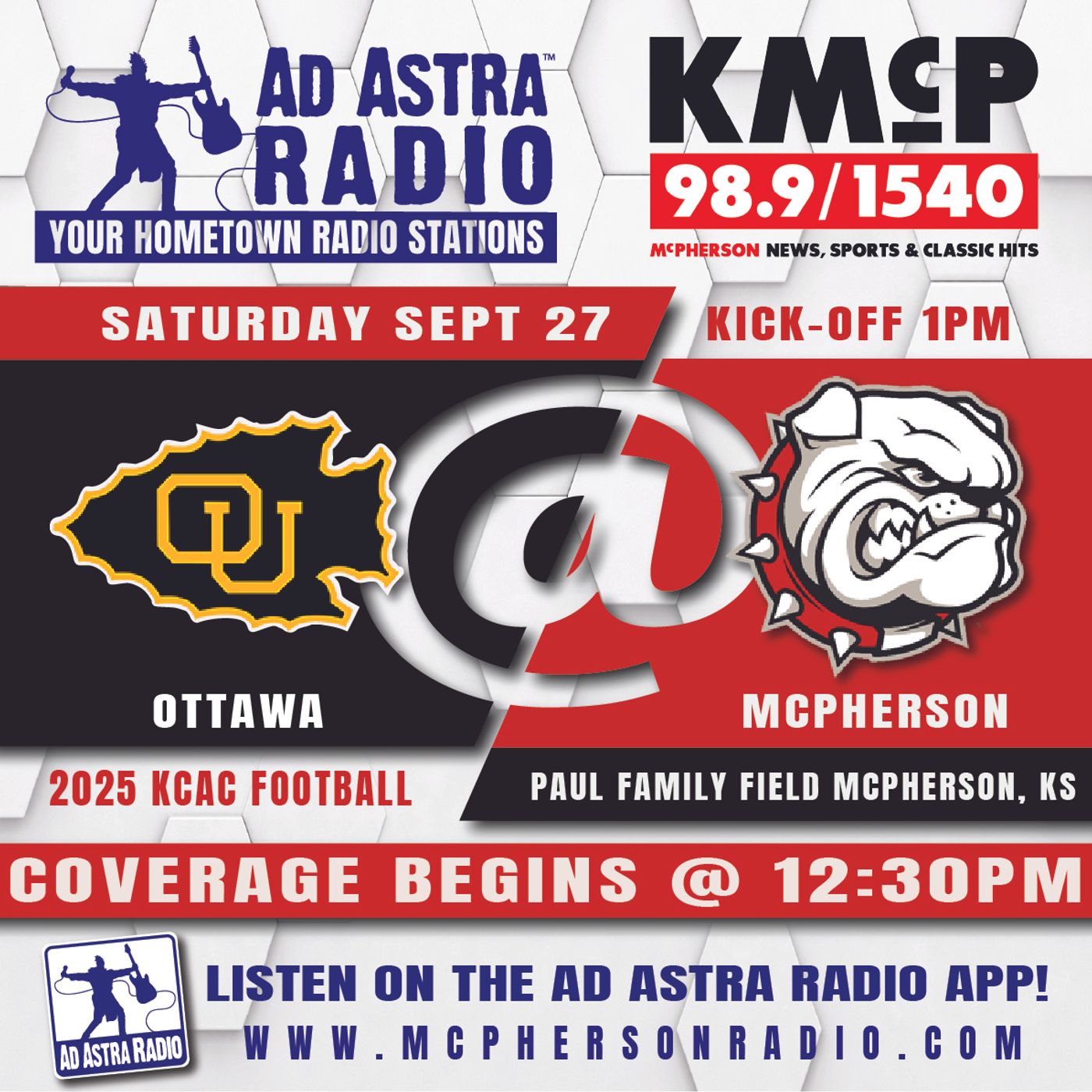 McPherson Bulldogs hosts Ottawa Braves Football (September 27, 2025) episode artwork