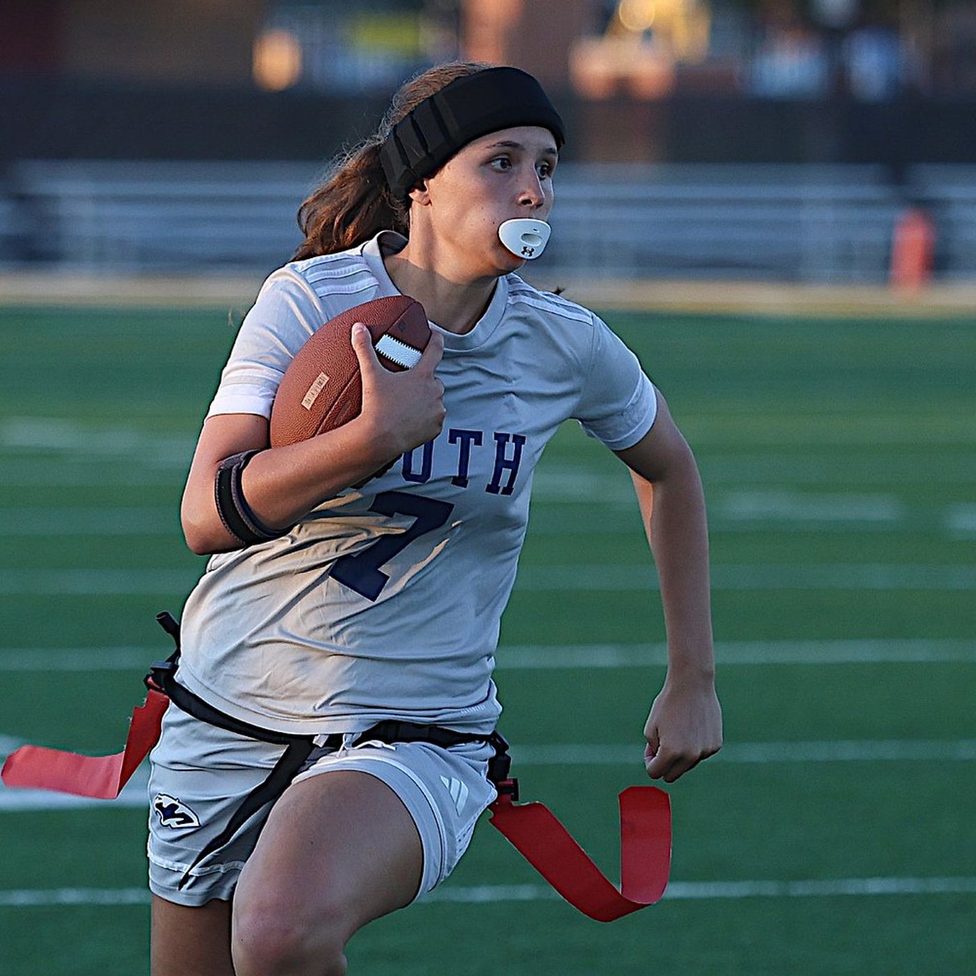 Brooke McDonald uses her arm and legs to lead Plainfield South flag fooball past Joliet West episode artwork