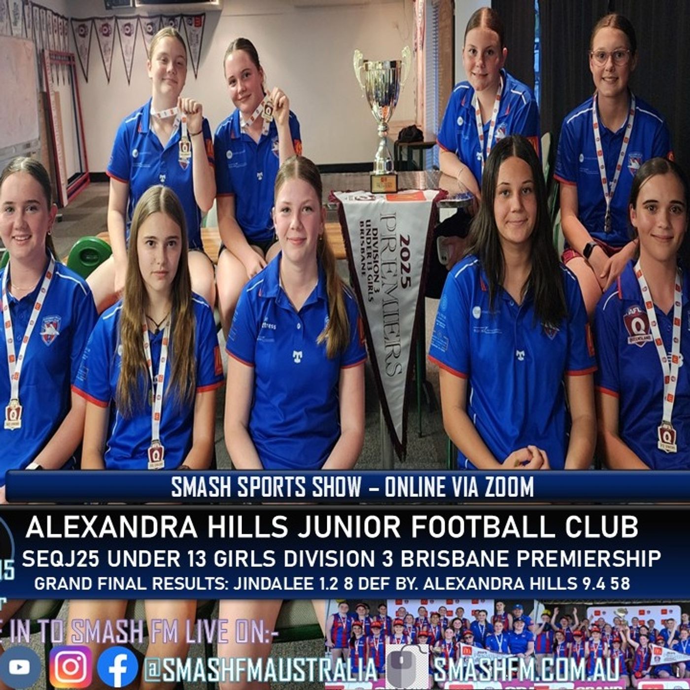 SSS15THYR: Alexandra Hills JAFC SEQJ25 U13 D3 Girls Premiership Interviews 100925