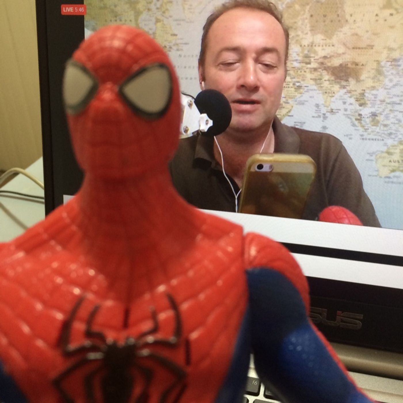 Using the Spreaker Studio app on an iphone: The BIG Spider-Man Interview episode artwork