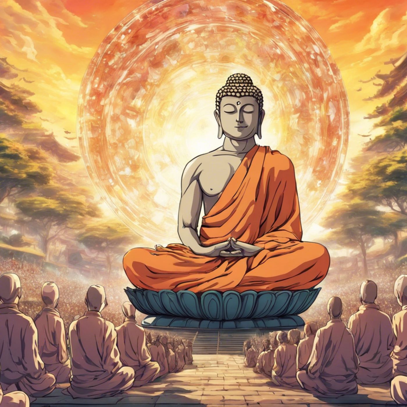 "How to live in present moment: A Spotify Tale of Living in the Present Moment with Gautama Buddha" episode artwork