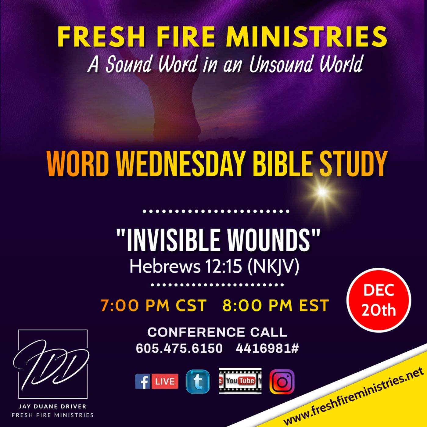 Word Wednesday Bible Study "Invisible Wounds"  Hebrews 12:15 (NKJV) episode artwork