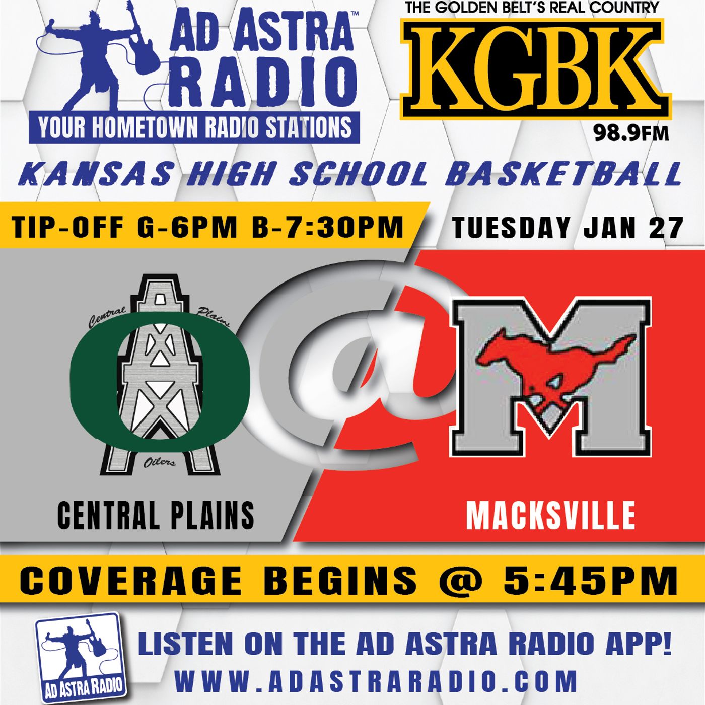 Central Plains Oilers at Macksville Mustangs High School Basketball (January 27, 2026) episode artwork