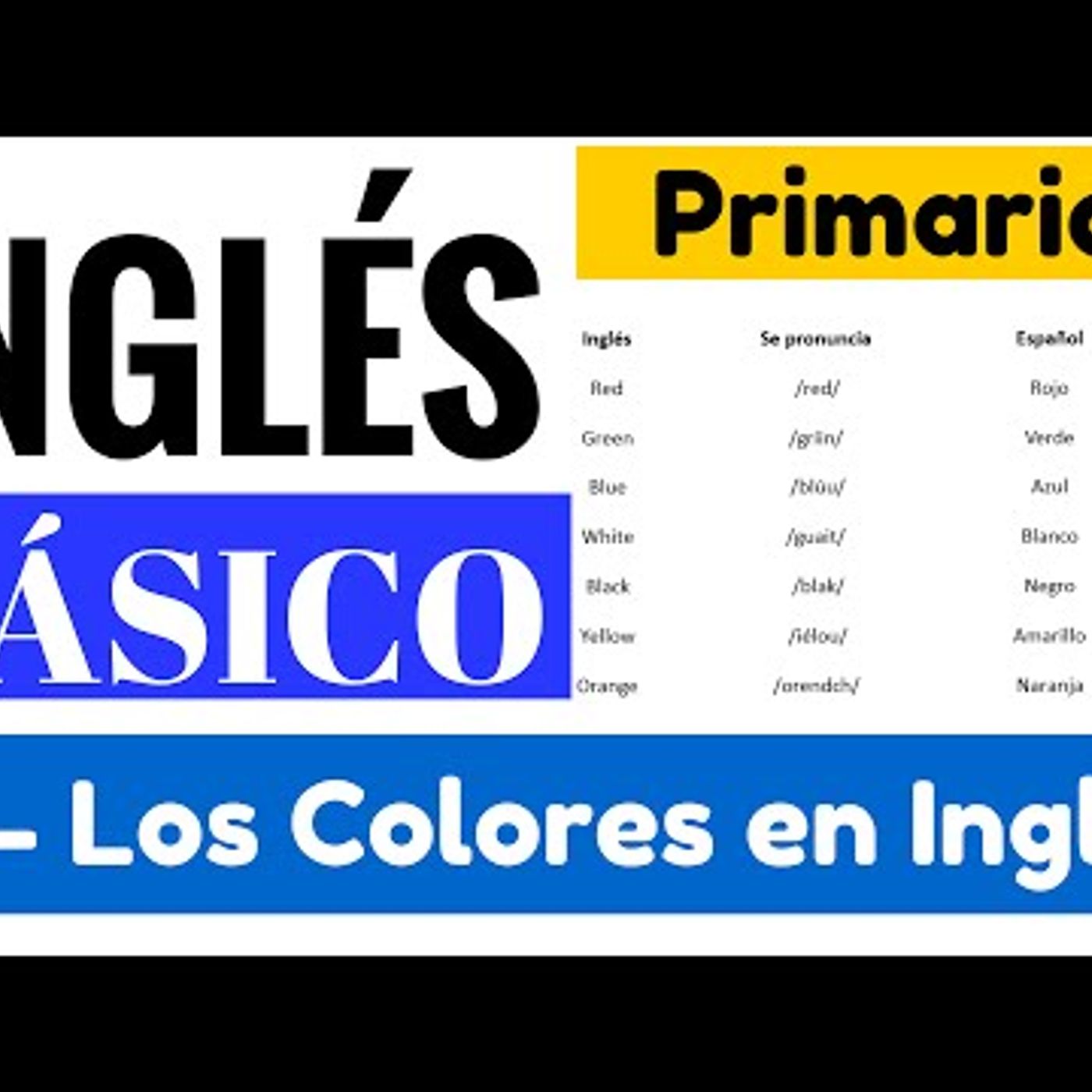 14. Los colores más importantes y su pronunciación en inglés Yes en Inglés 1 [Video 14]