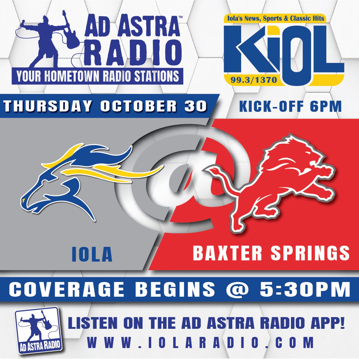 Iola Mustangs at Baxter Springs Lions Football (October 30, 2025) episode artwork
