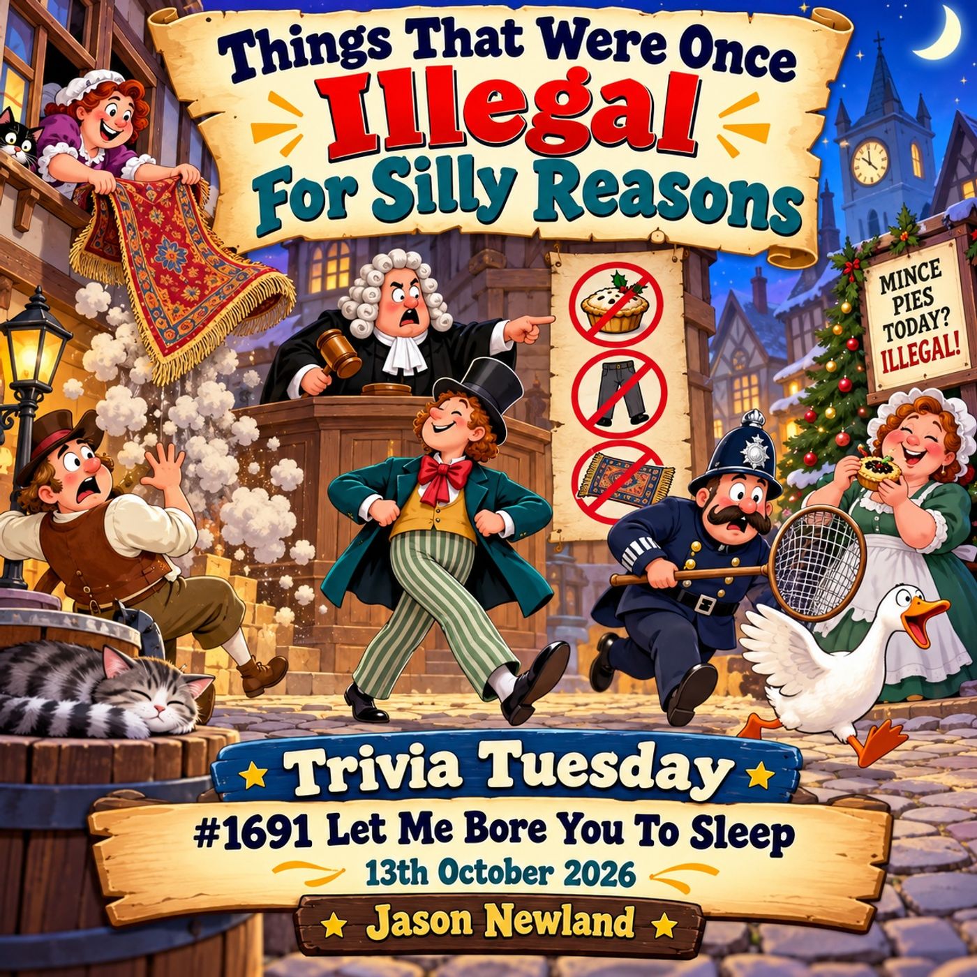 (Overnight Music) Things That Were Once Illegal | Trivia Tuesday | #1691 Let Me Bore You To Sleep | 13th October 2026 | Jason Newland episode artwork