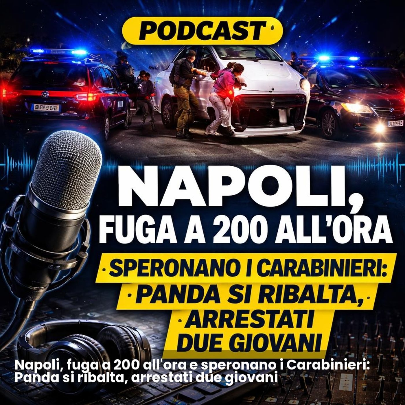 Napoli, fuga a 200 all'ora e speronano i Carabinieri: Panda si ribalta, arrestati due giovani episode artwork