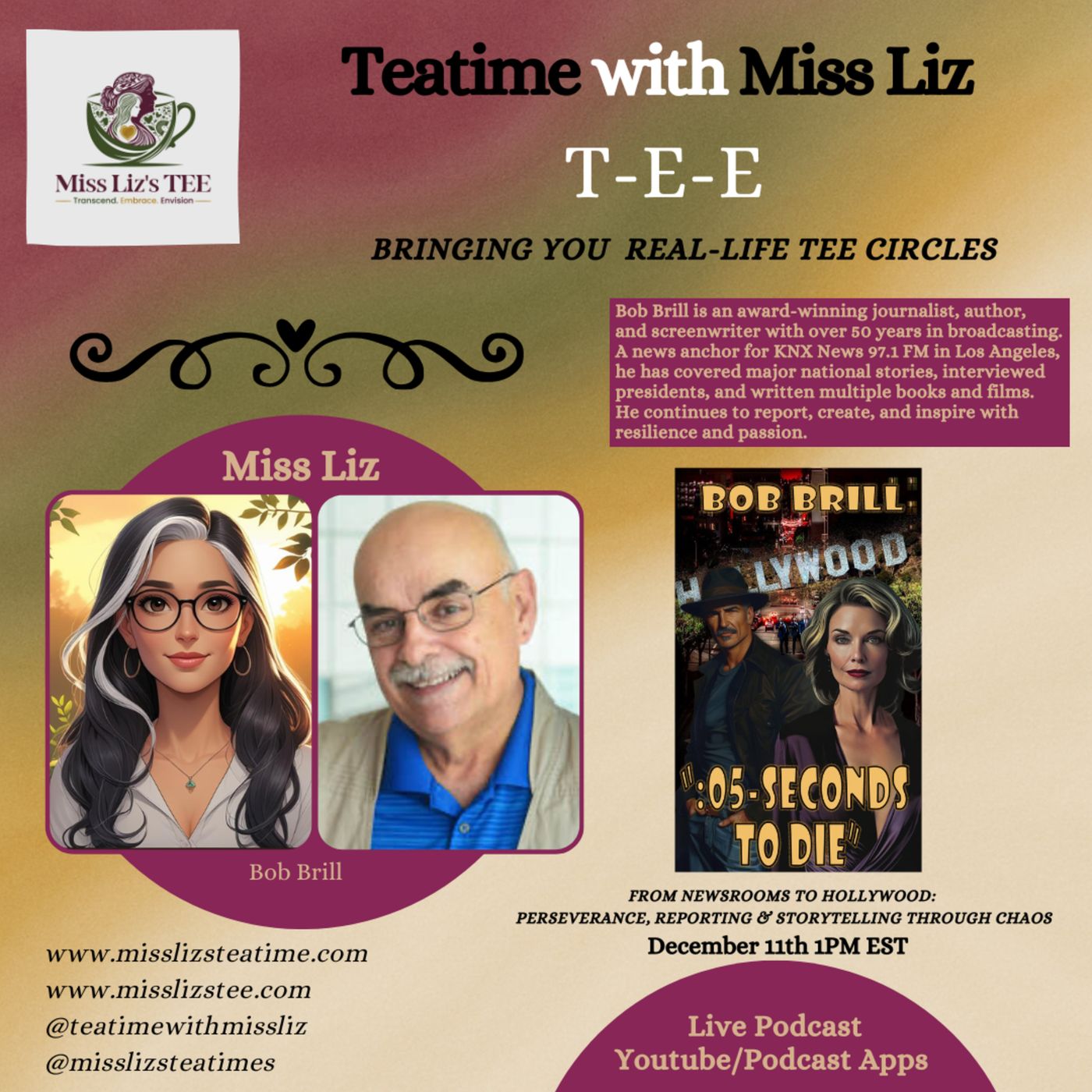 Miss Liz Serves Returning Guest Bob Brill Newsroom to Hollywood episode artwork