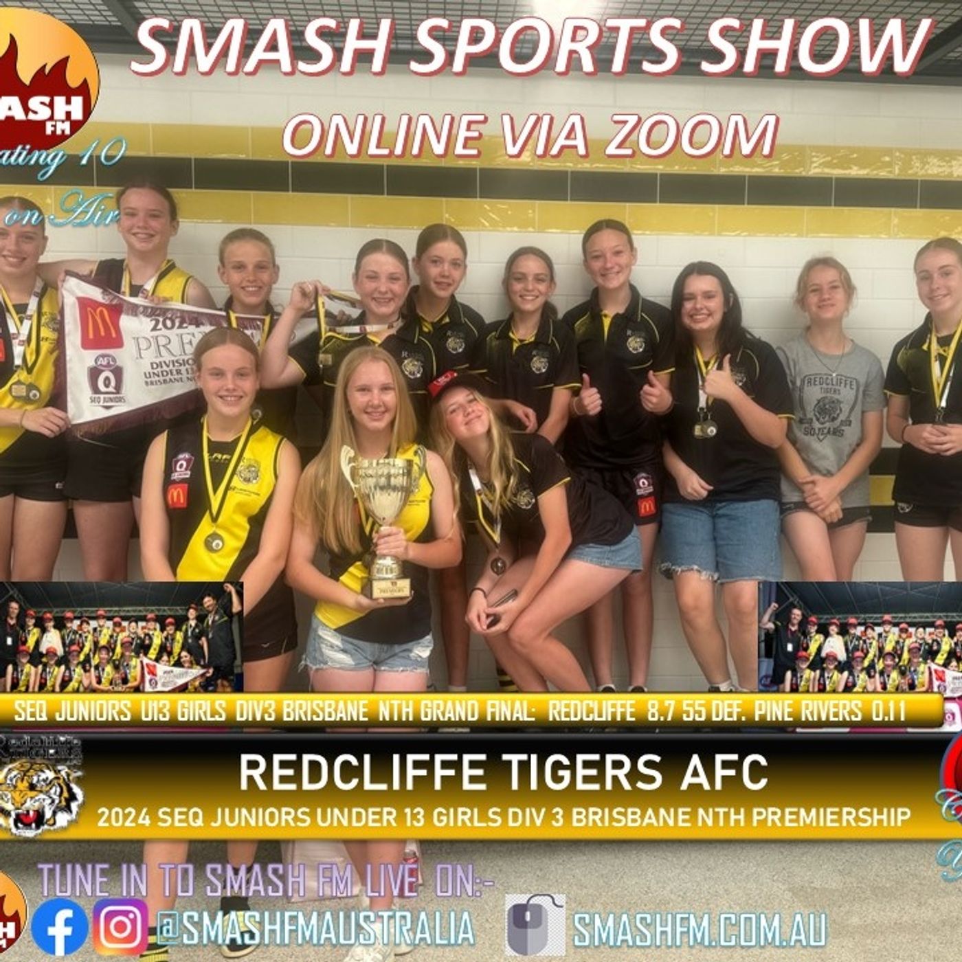 SSS10THYR: Redcliffe Tigers JFC 2024 SEQ U13 D3 Bris North Girls Premiership Interviews 140924