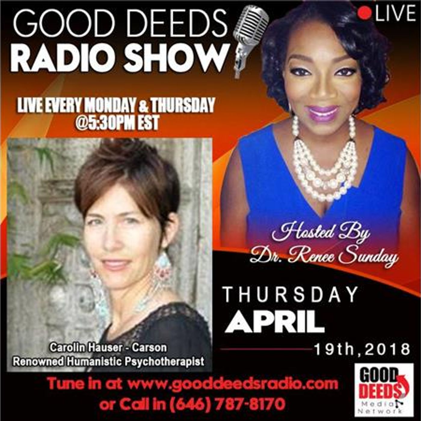 Carolin Hauser-Carson Renowned Humanistic Psychotherapist shares on Good Deeds episode artwork