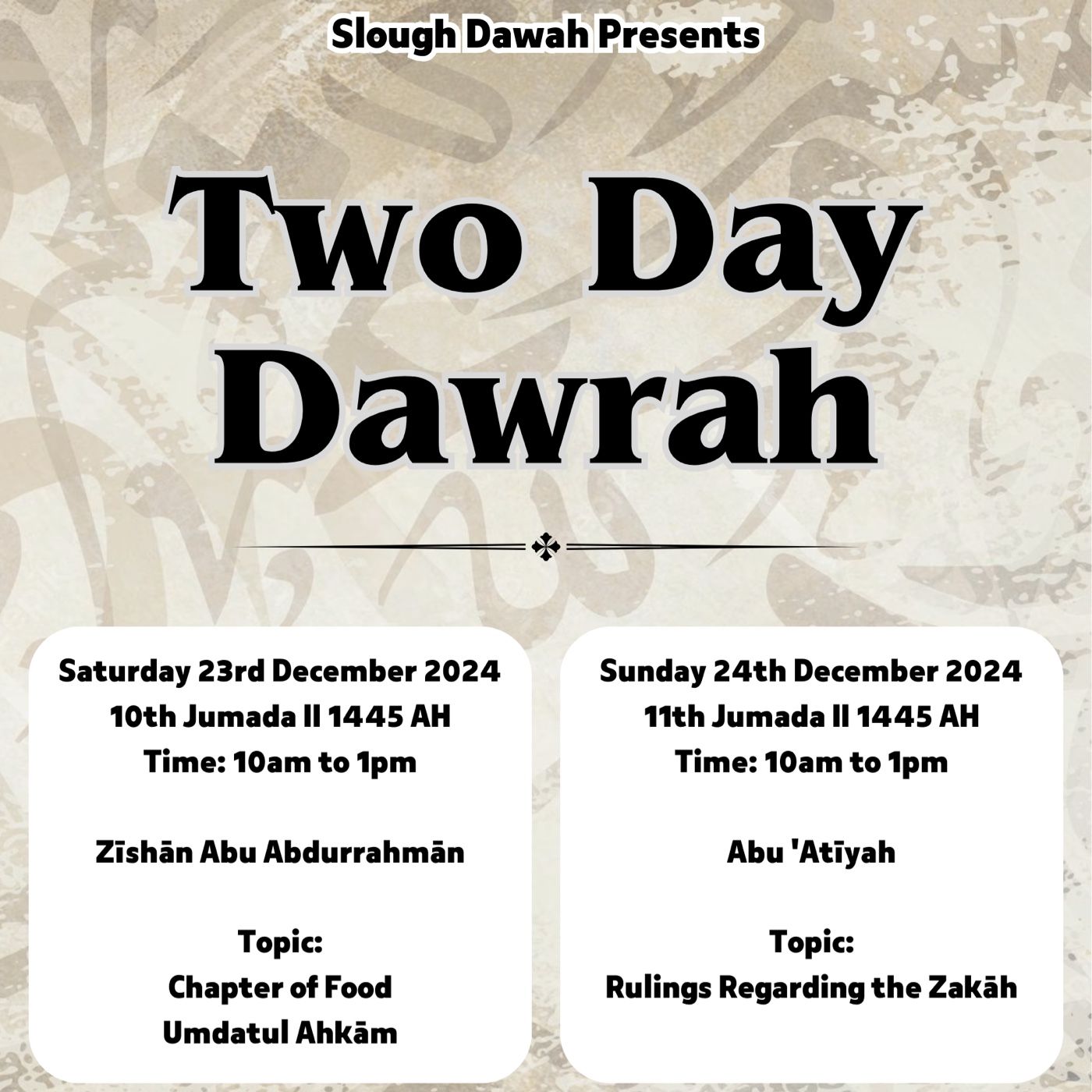 Two-Day Dawrah
