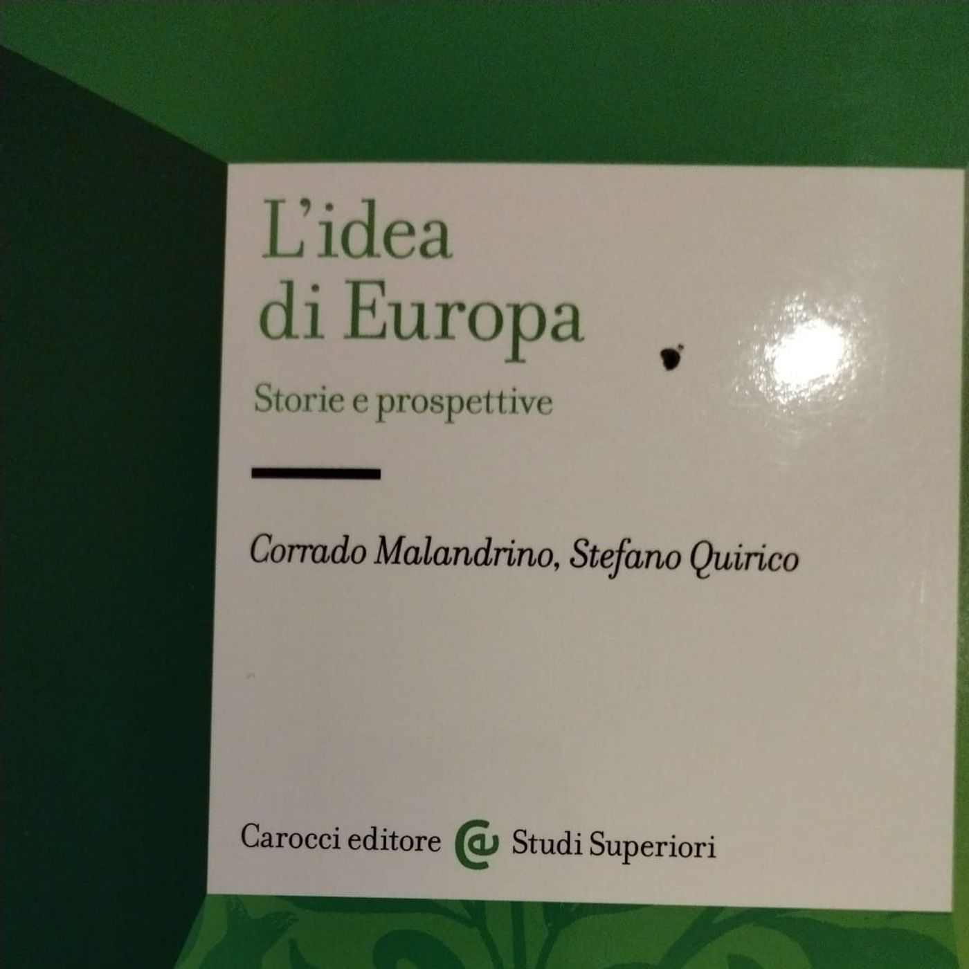LETTURE E RILETTURE - C.MALANDRINO, S.QUIRICO "L' IDEA DI EUROPA"