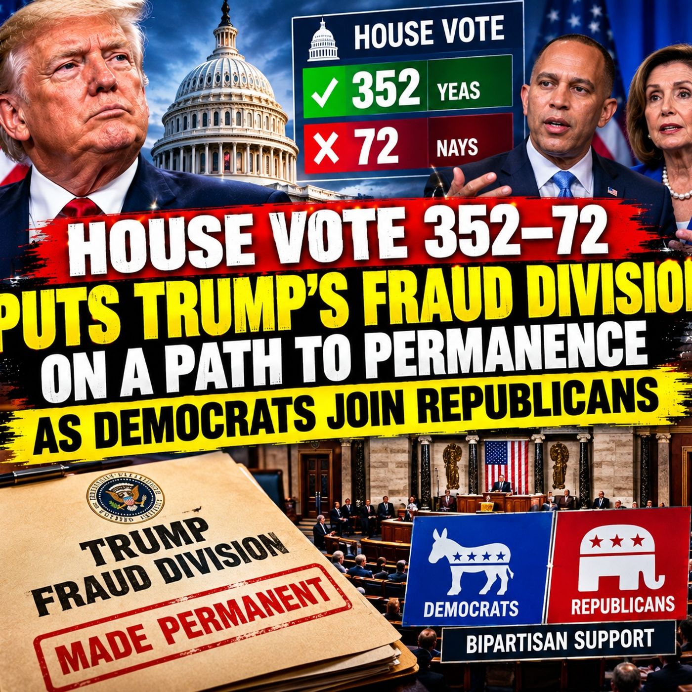 House Vote 352–72 Puts Trump’s Fraud Division on a Path to Permanence as Democrats Join Republicans episode artwork