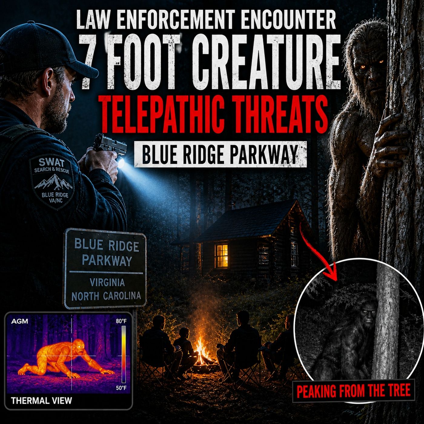 BLUE RIDGE PARKWAY BIGFOOT ENCOUNTER LAW ENFORCEMENT THERMAL SIGHTING