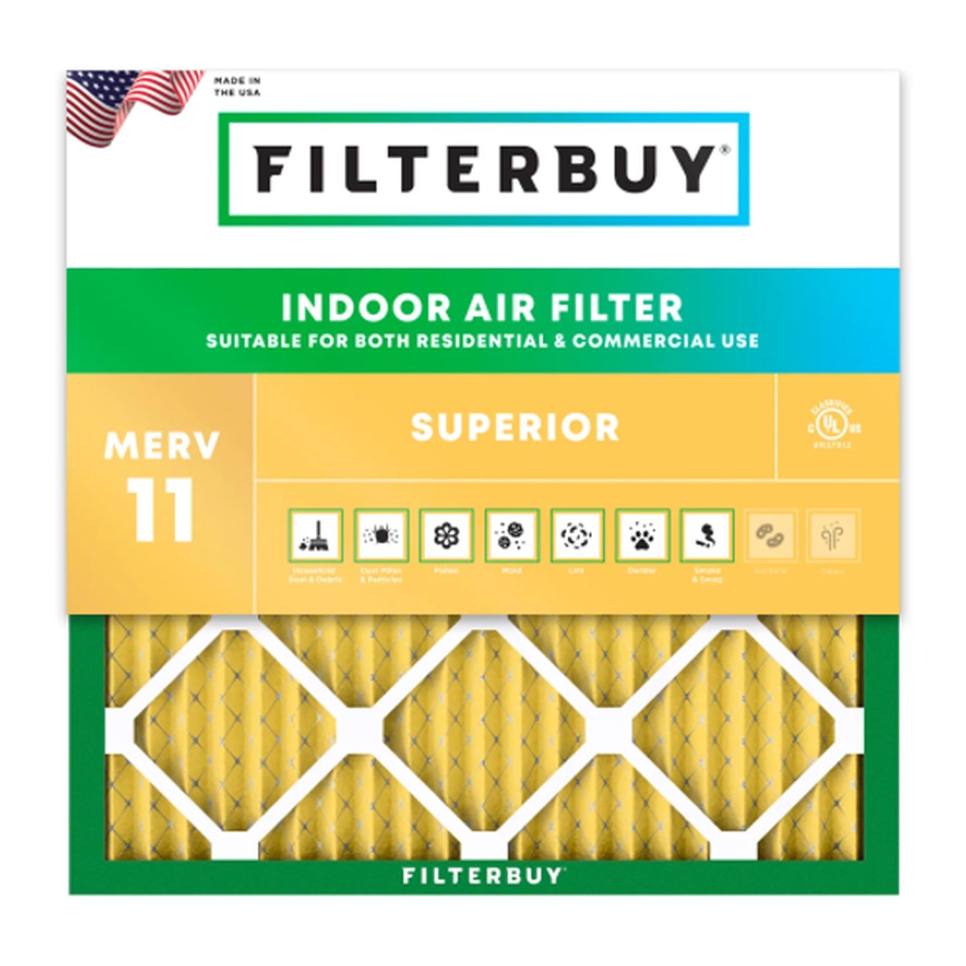 Buy the Best 11.5x11.5x1 MERV 11 HVAC & Furnace Air Filters for Home from Filterbuy.com