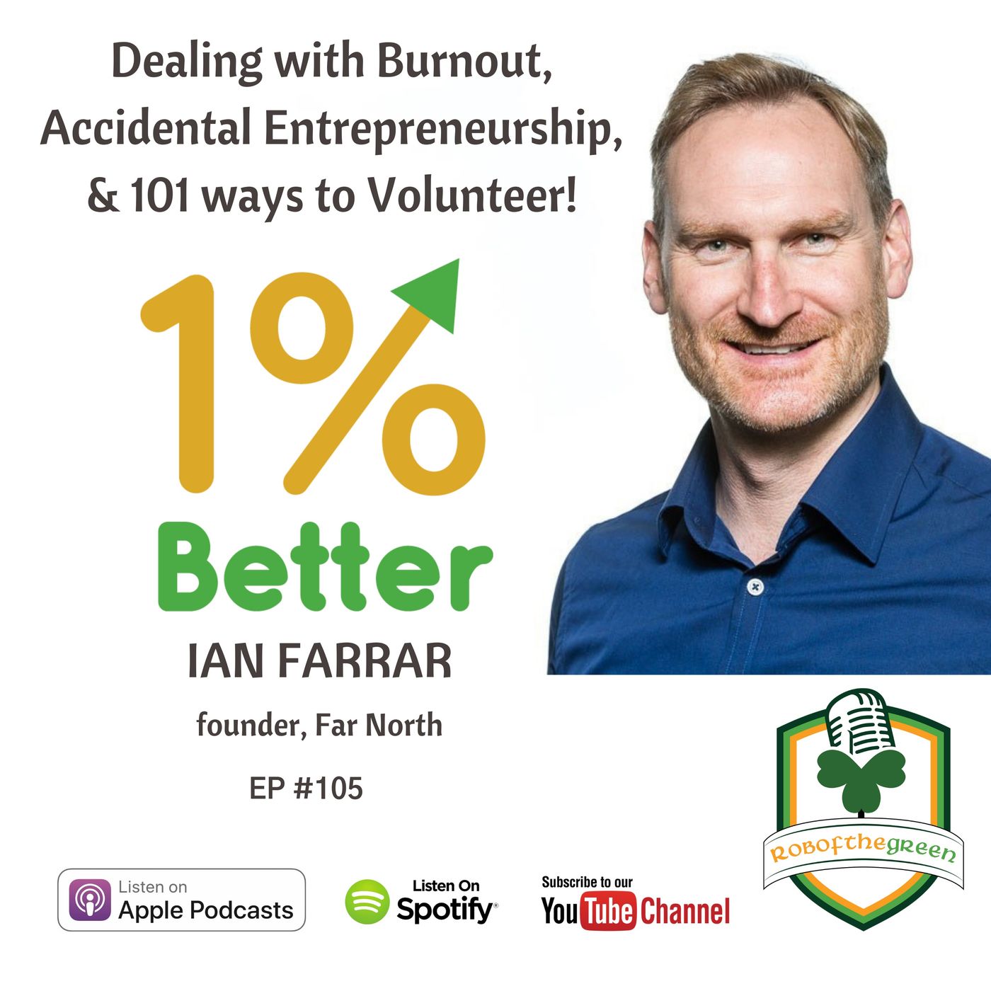 Ian Farrar - Dealing with Burnout, Accidental Entrepreneurship, & 101 ways to Volunteer - EP105 episode artwork