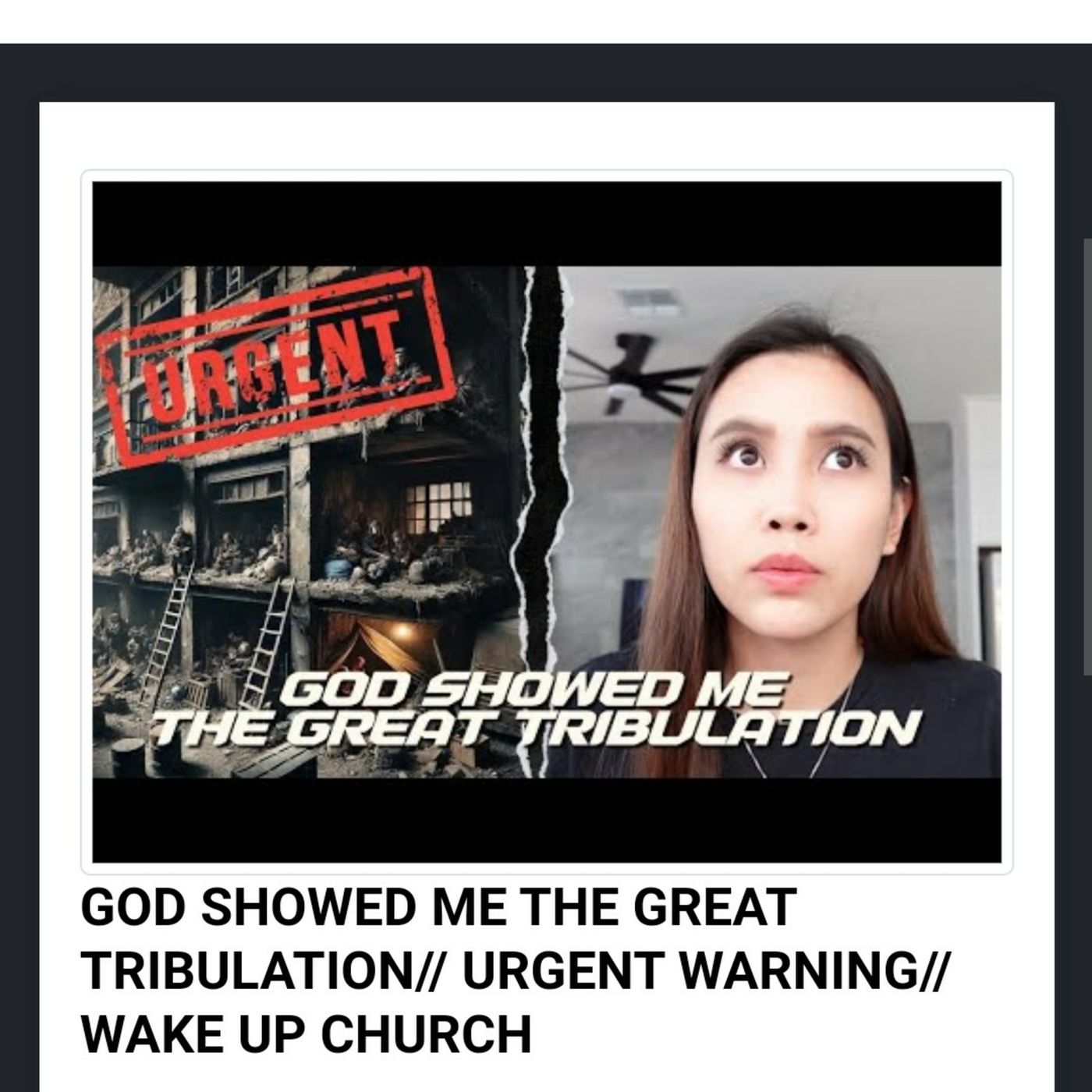 GOD SHOWED ME THE GREAT TRIBULATION// URGENT WARNING// WAKE UP CHURCH episode artwork