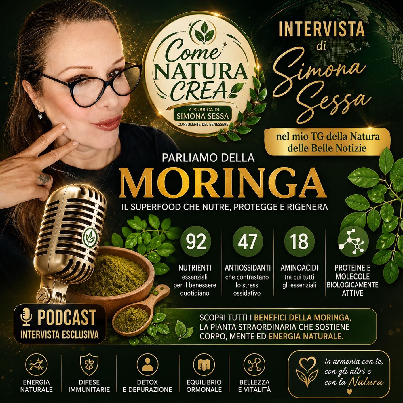 La Moringa, il superfood con i suoi 92 nutrienti, 46 antiossidanti, 18 aminoacidi, proteine e molecole biologicamente attive episode artwork