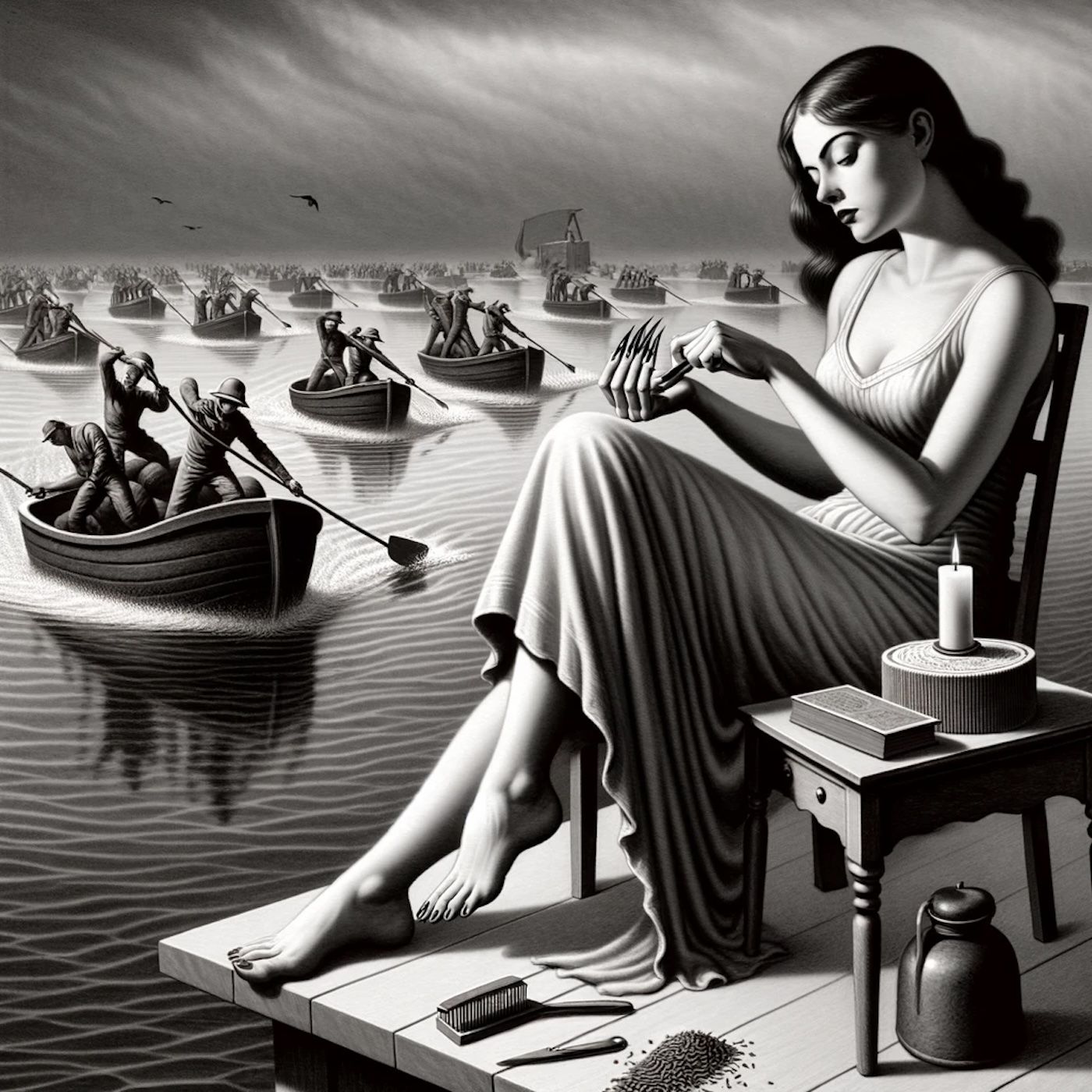 "She's filing her nails while they're dragging the lake." episode artwork