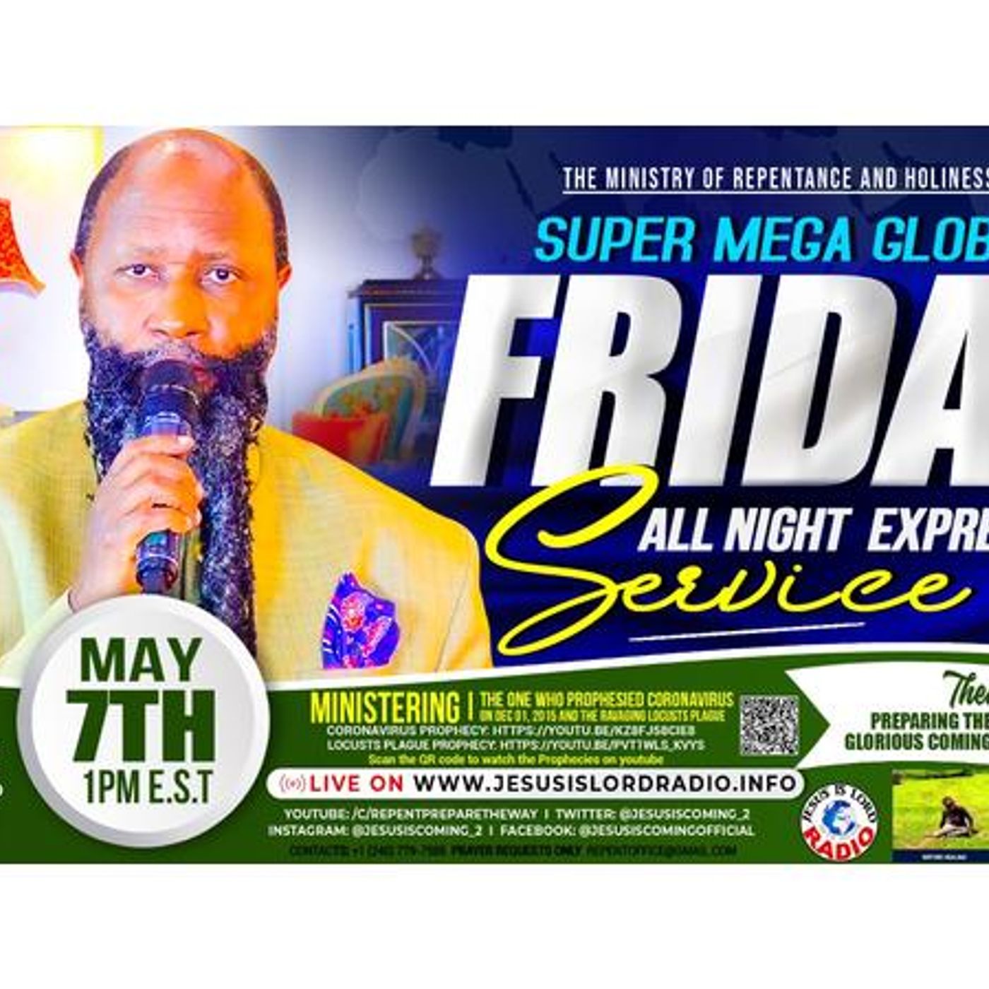 LIVE Global Friday Revival Service | May 7th, 2021, with ELIJAH (Mal 4:5)