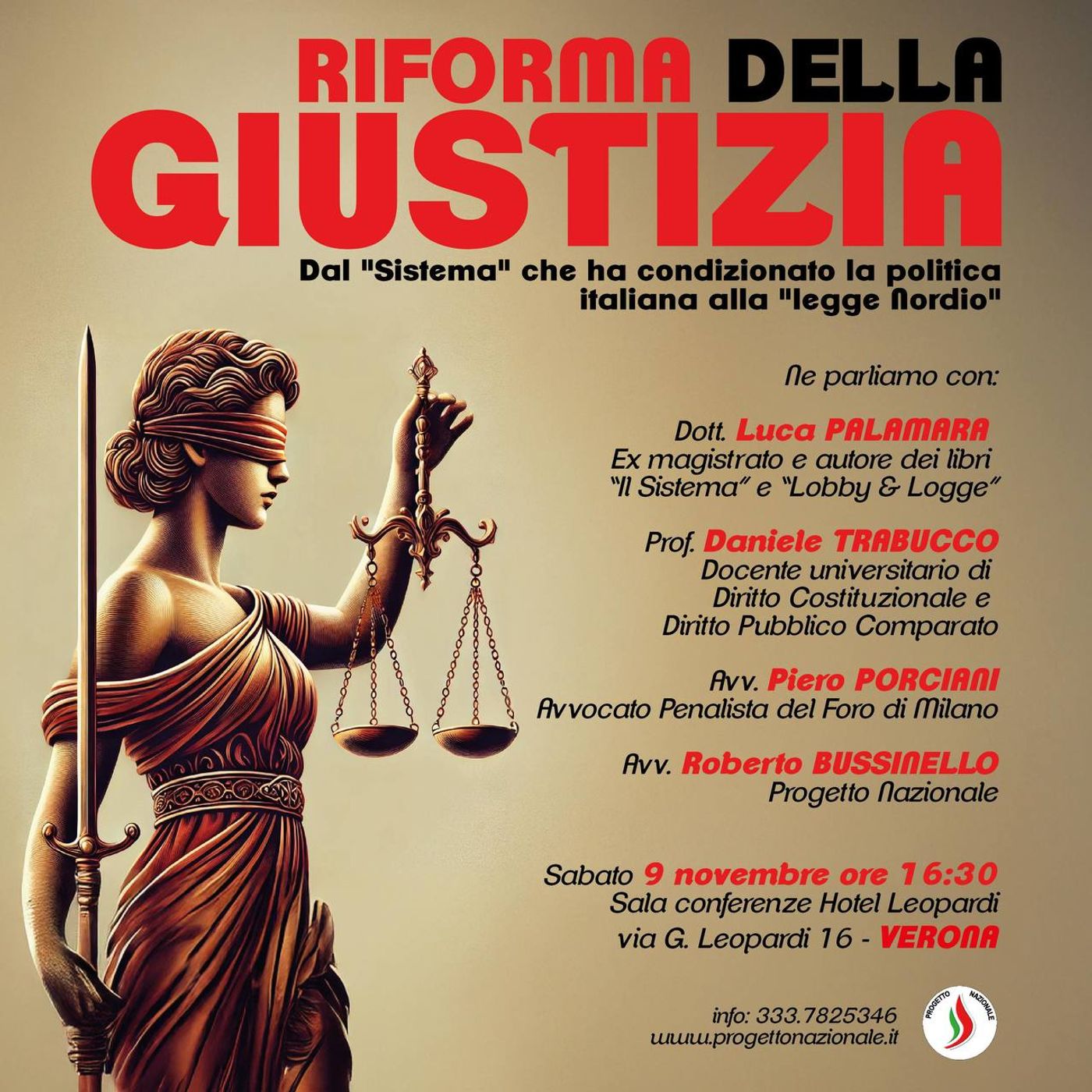 RIFORMA DELLA GIUSTIZIA - Conferenza del 9/11/2024 a cura di Progetto Nazionale