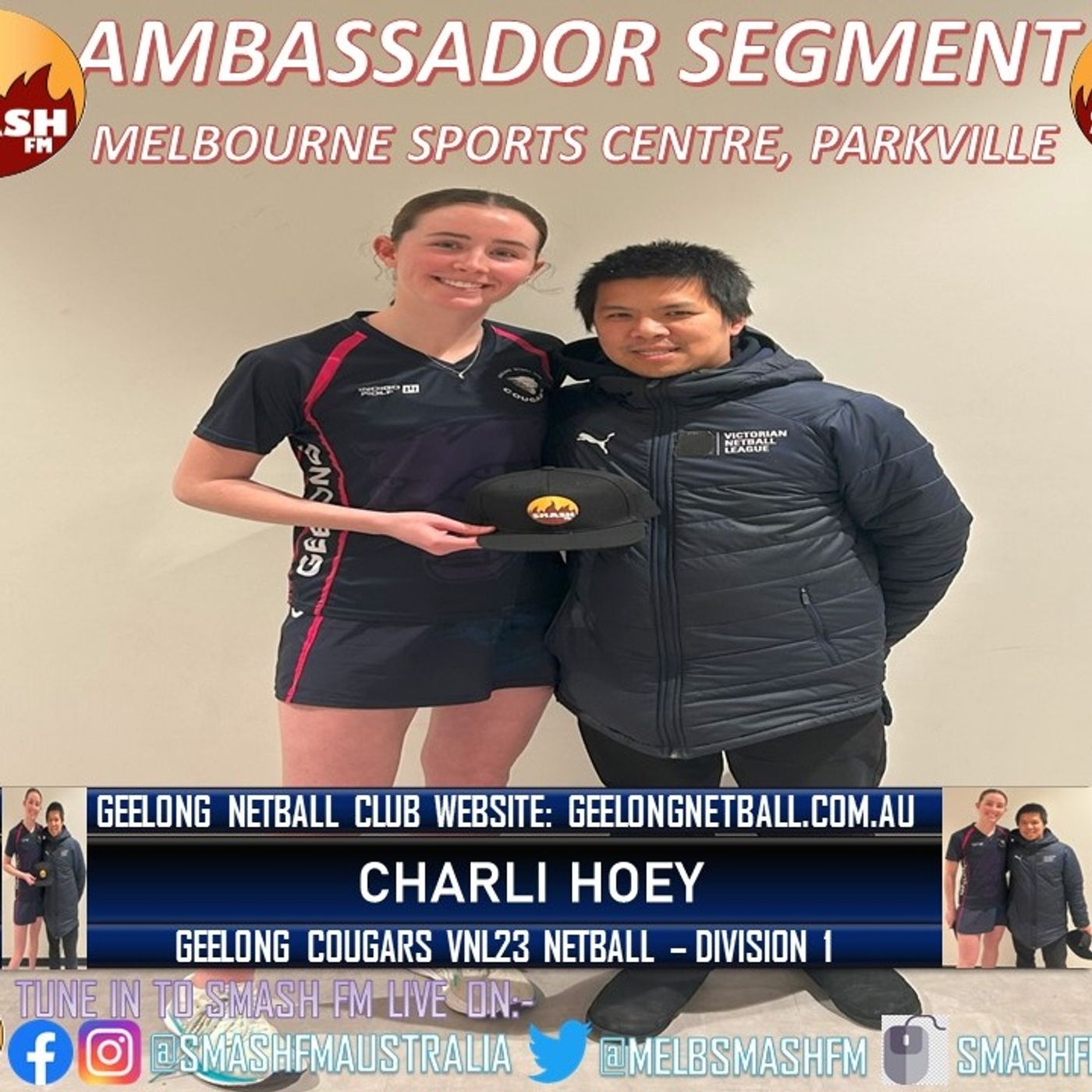 SSS10THYR AMBASSADOR SEGMENT: VNL Netball with Charli Hoey (Geelong Cougars Netball) 190723