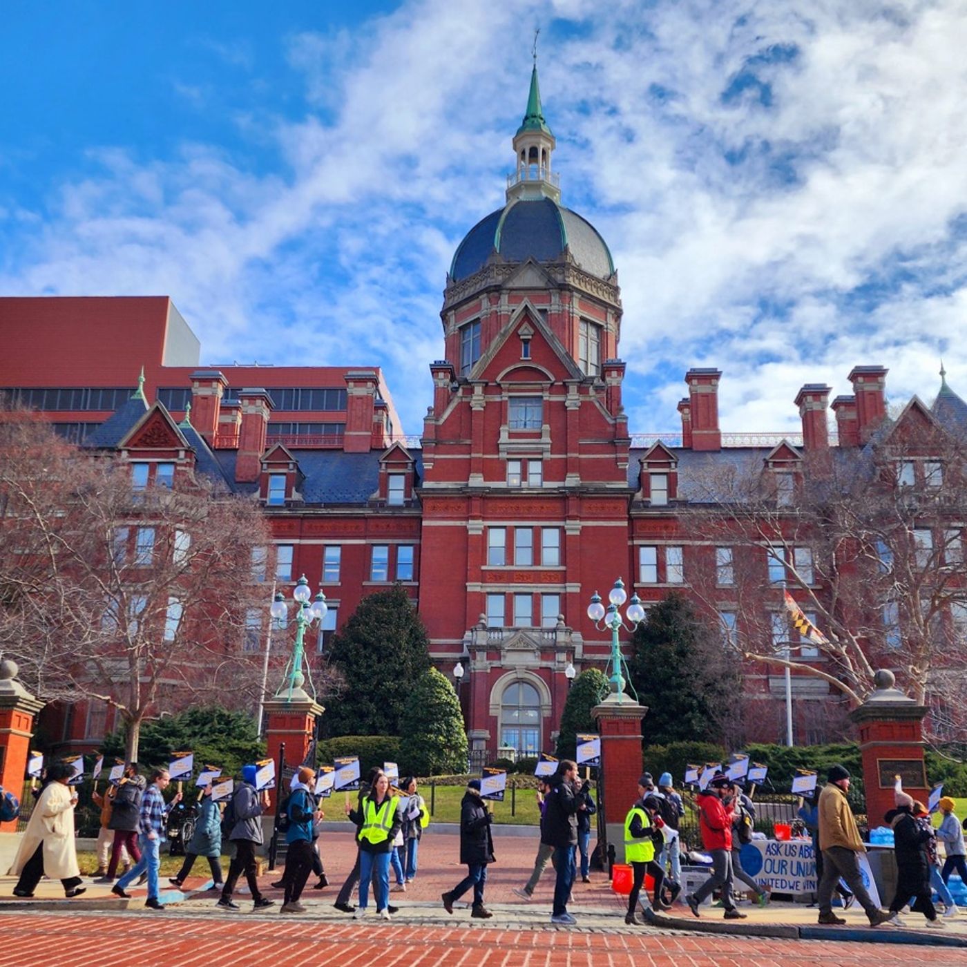 Johns Hopkins grad student-workers picket as contract negotiations stall